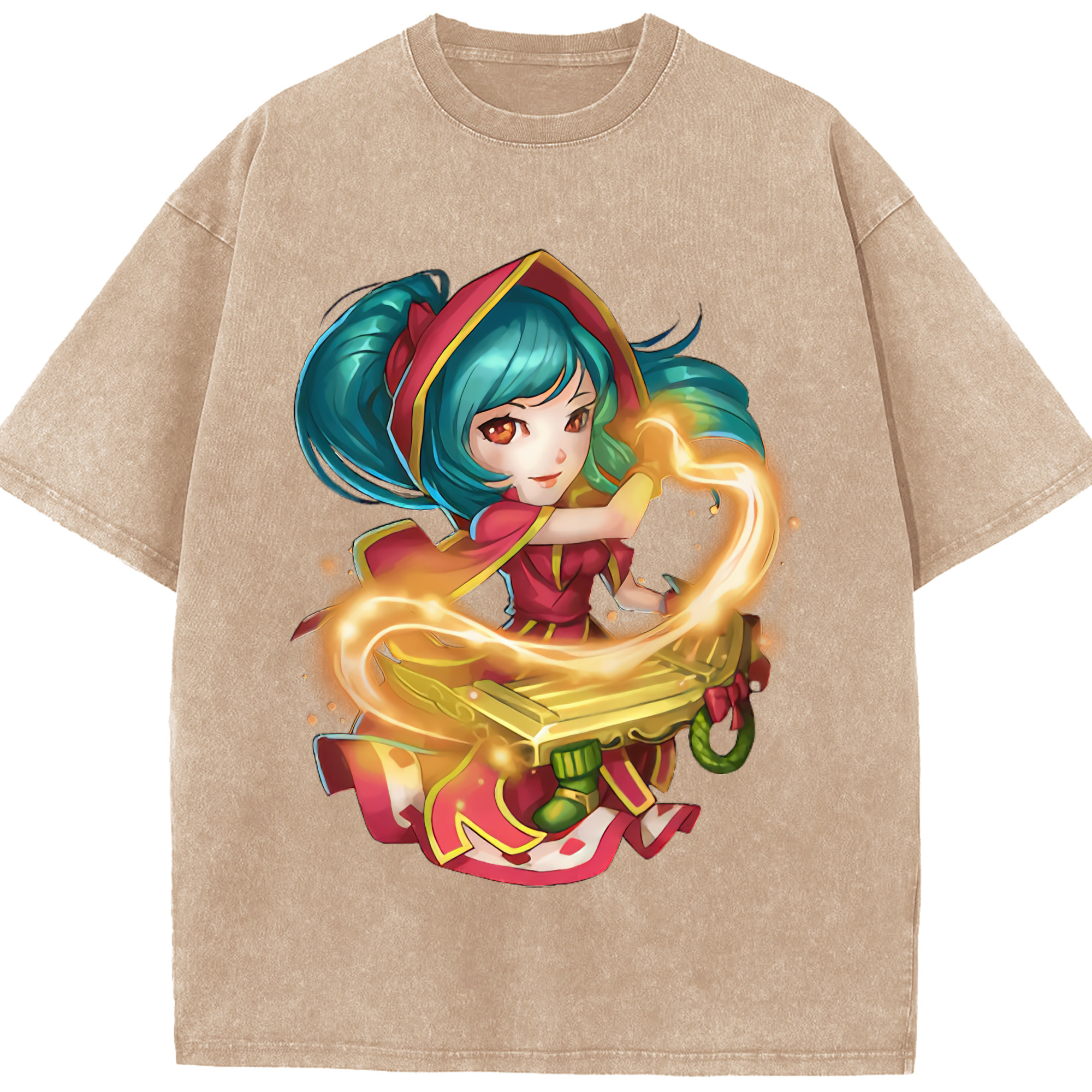 リーグ・オブ・レジェンド League of Legends LOL 綿100% ヴィンテージ風 半袖Tシャツ（フロントプリント）