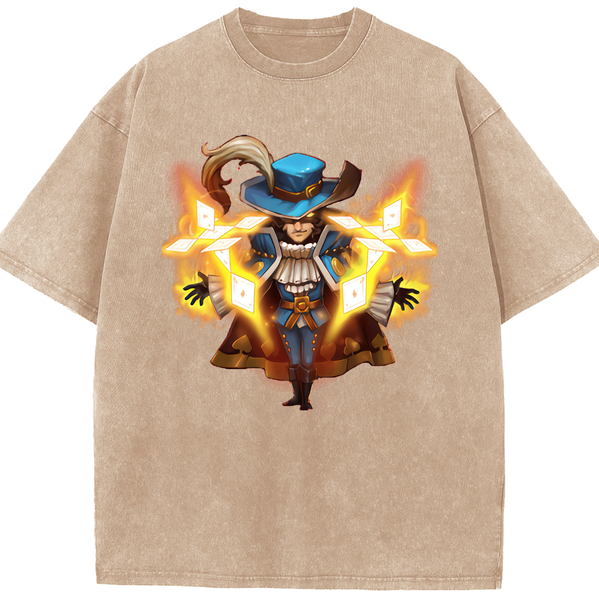 リーグ・オブ・レジェンド League of Legends LOL 綿100% ヴィンテージ風 半袖Tシャツ（フロントプリント）