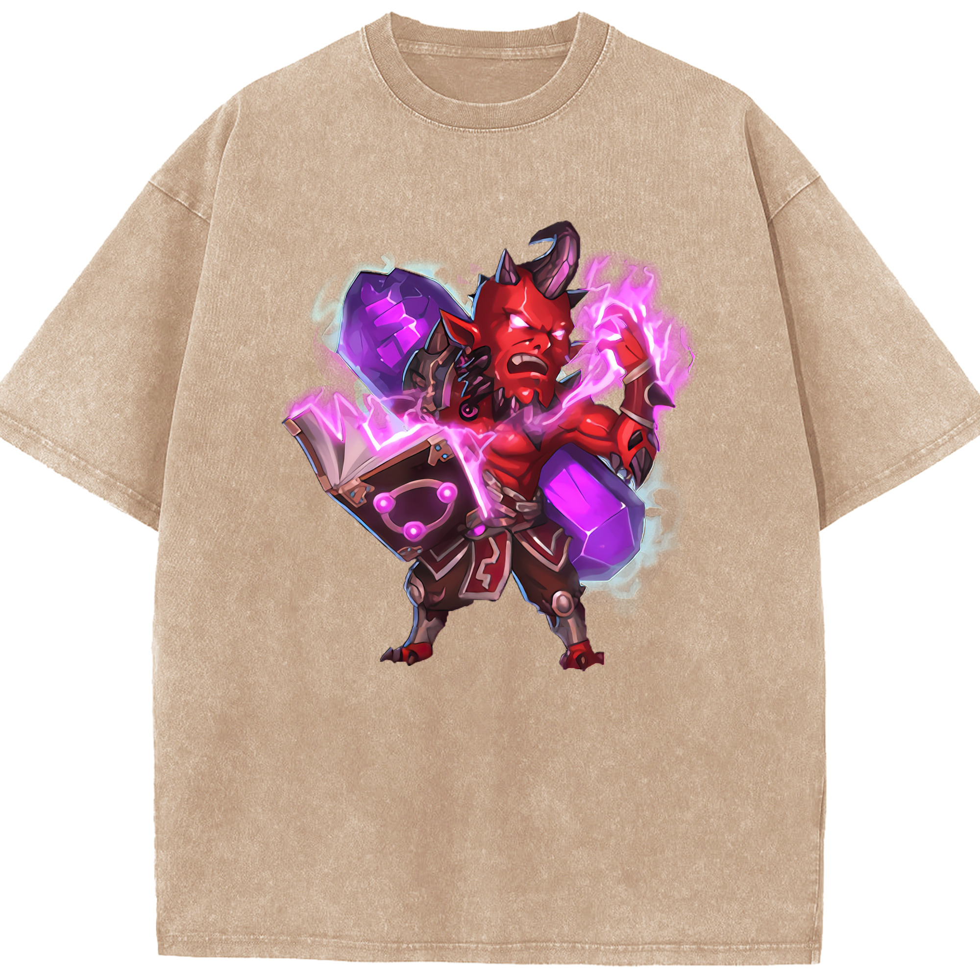 リーグ・オブ・レジェンド League of Legends LOL 綿100% ヴィンテージ風 半袖Tシャツ（フロントプリント）