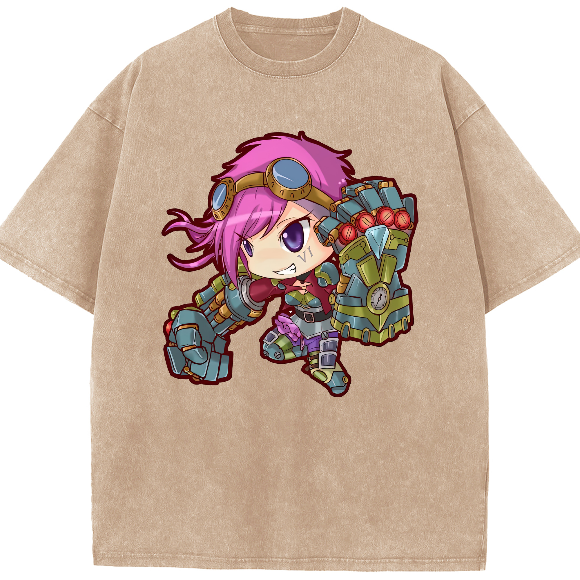 リーグ・オブ・レジェンド League of Legends LOL 綿100% ヴィンテージ風 半袖Tシャツ（フロントプリント）