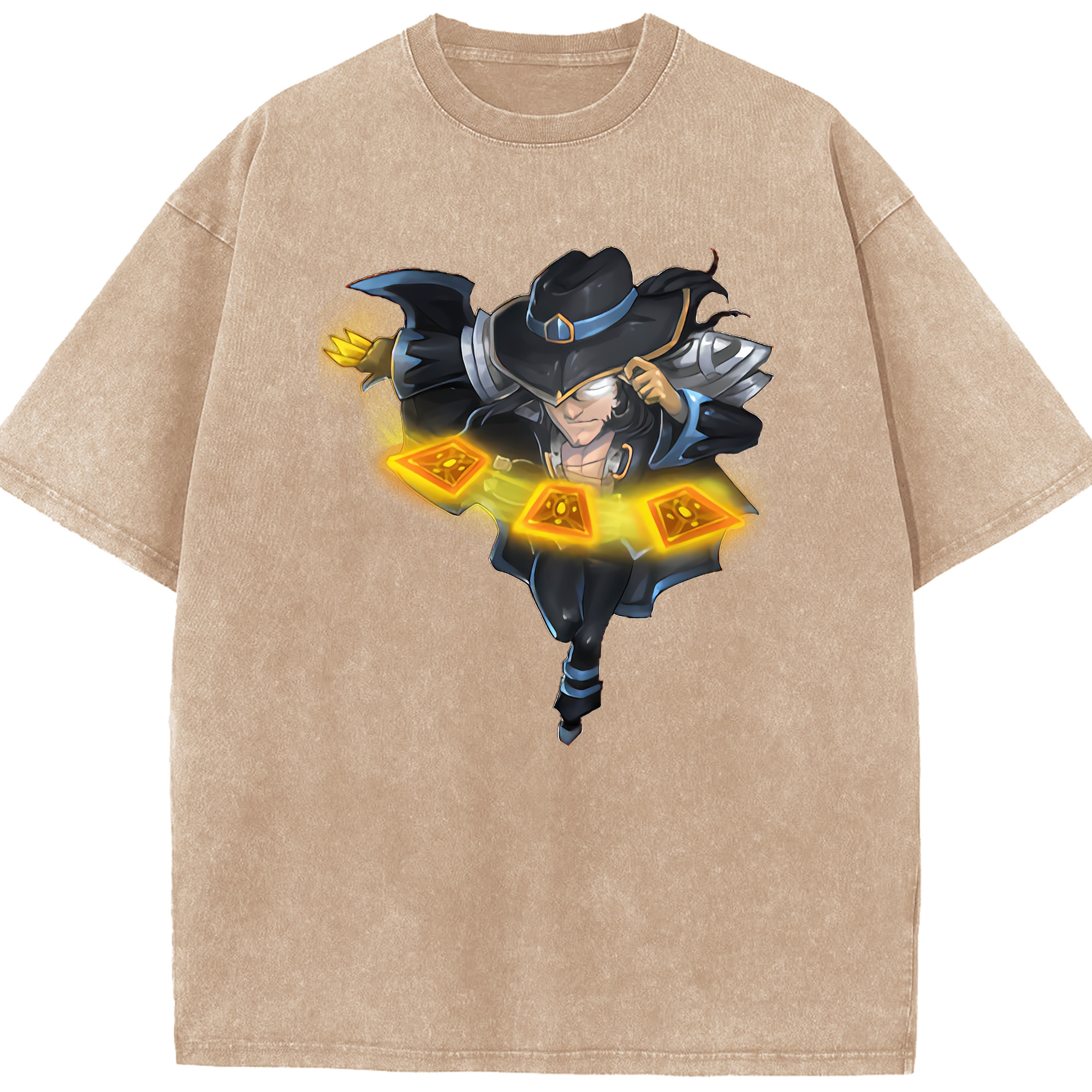 リーグ・オブ・レジェンド League of Legends LOL 綿100% ヴィンテージ風 半袖Tシャツ（フロントプリント）
