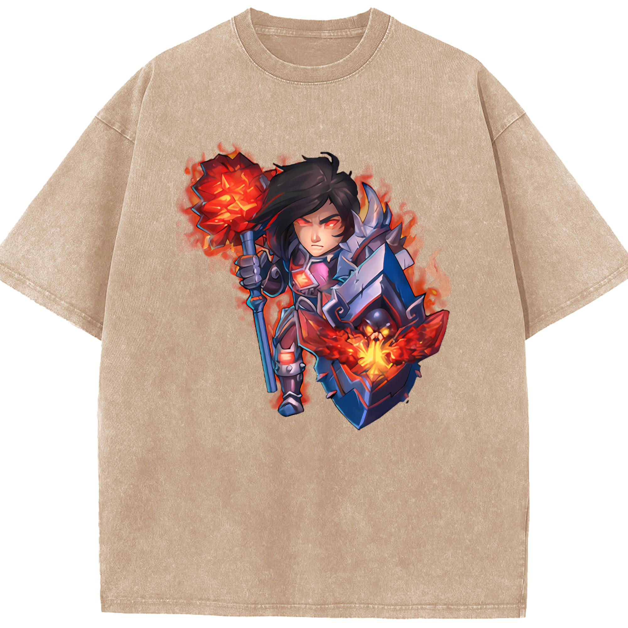 リーグ・オブ・レジェンド League of Legends LOL 綿100% ヴィンテージ風 半袖Tシャツ（フロントプリント）