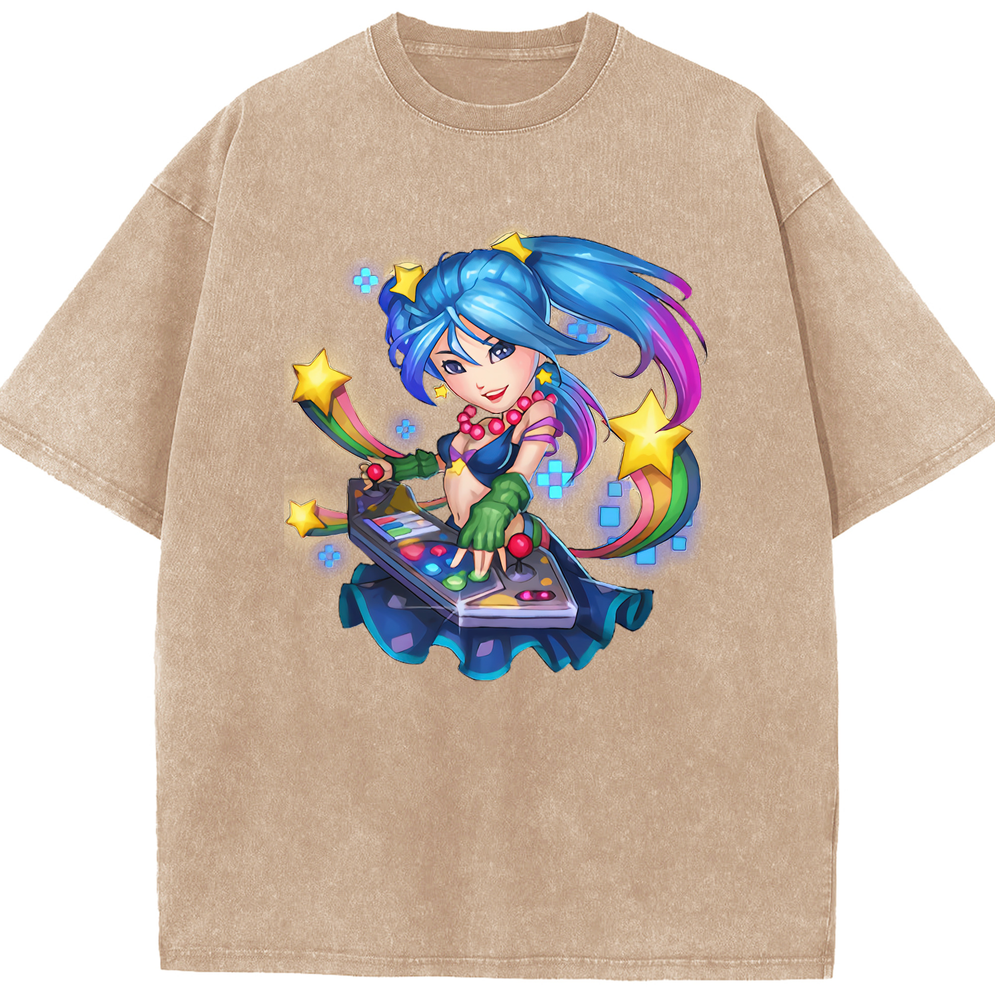 リーグ・オブ・レジェンド League of Legends LOL 綿100% ヴィンテージ風 半袖Tシャツ（フロントプリント）