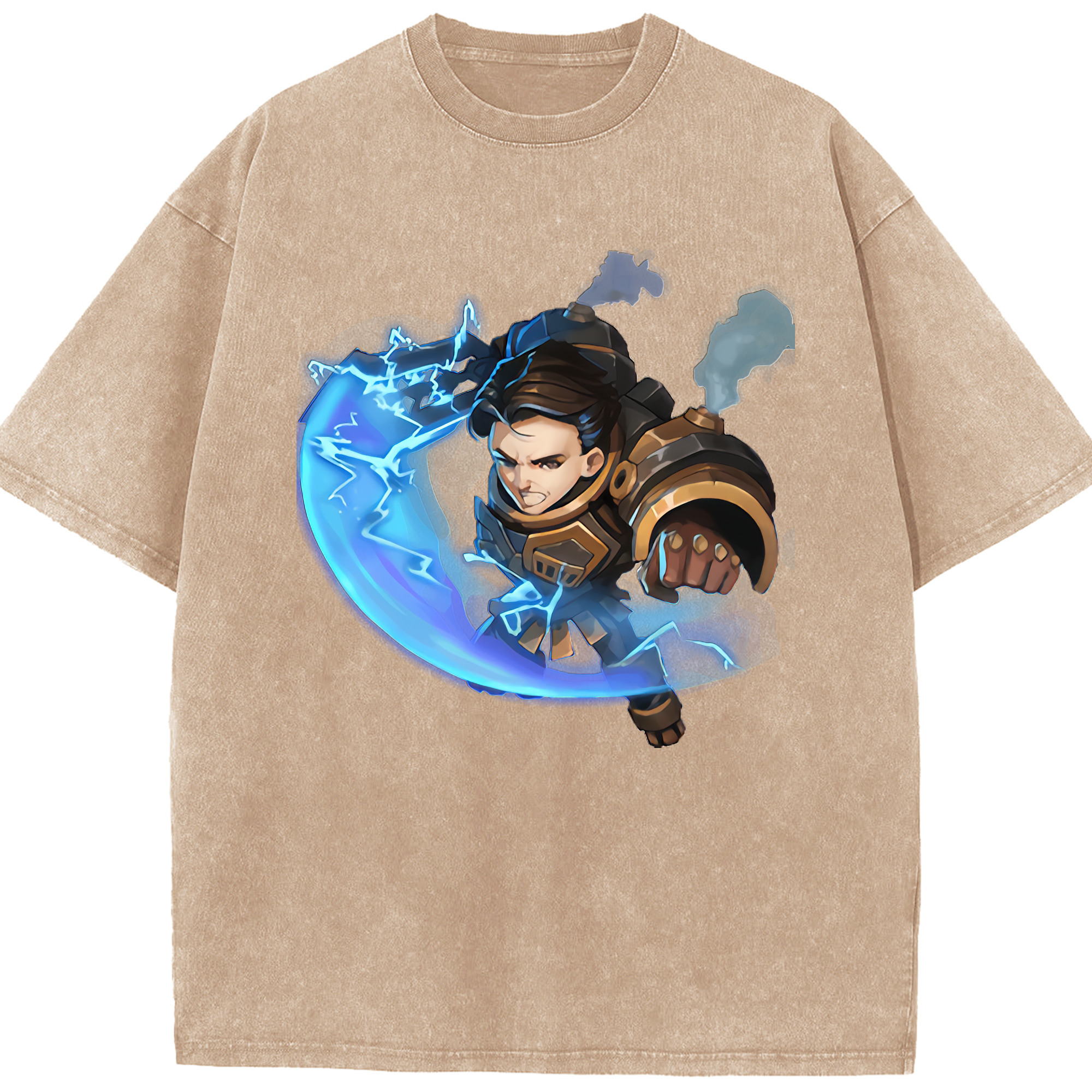 リーグ・オブ・レジェンド League of Legends LOL 綿100% ヴィンテージ風 半袖Tシャツ（フロントプリント）
