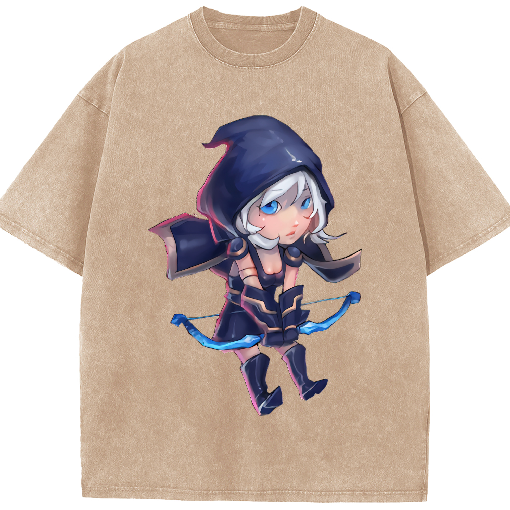 （画像用） リーグ・オブ・レジェンド League of Legends LOL 綿100% ヴィンテージ風 半袖Tシャツ（フロントプリント）