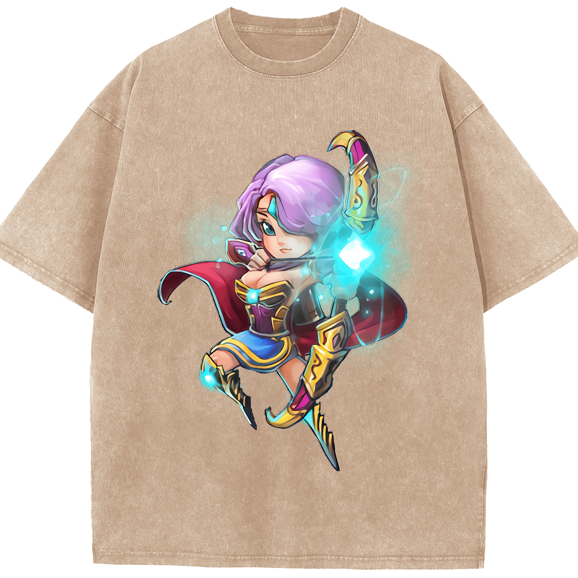 リーグ・オブ・レジェンド League of Legends LOL 綿100% ヴィンテージ風 半袖Tシャツ（フロントプリント）