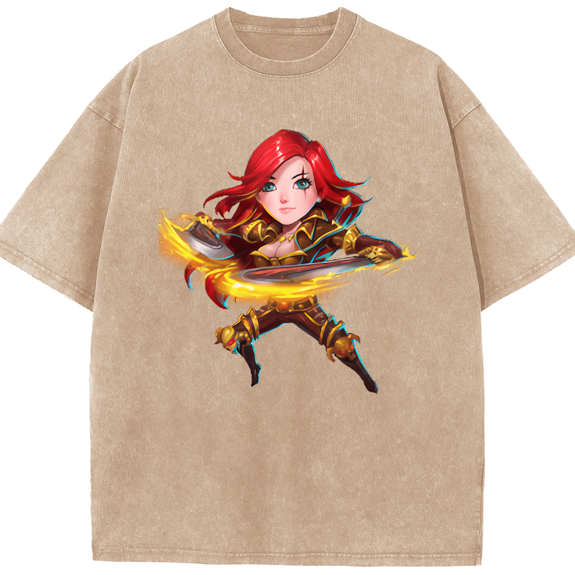 リーグ・オブ・レジェンド League of Legends LOL 綿100% ヴィンテージ風 半袖Tシャツ（フロントプリント）