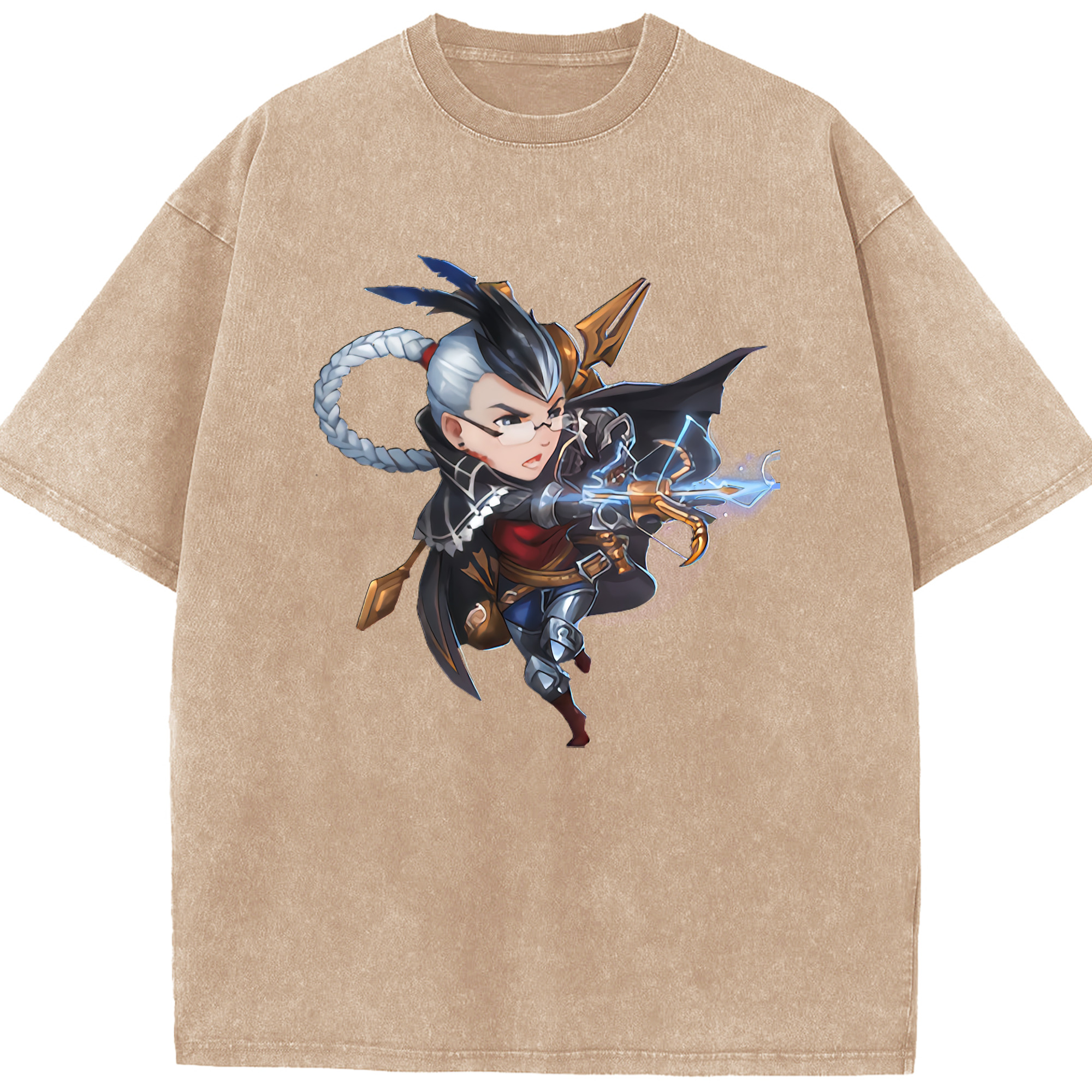 リーグ・オブ・レジェンド League of Legends LOL 綿100% ヴィンテージ風 半袖Tシャツ（フロントプリント）