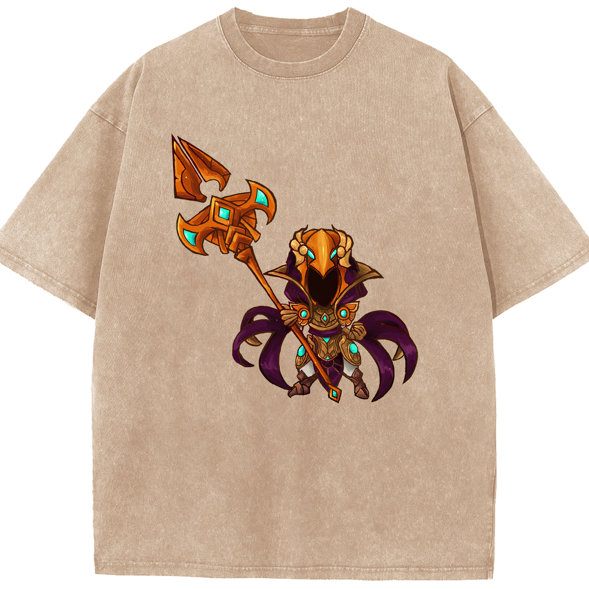 リーグ・オブ・レジェンド League of Legends LOL 綿100% ヴィンテージ風 半袖Tシャツ（フロントプリント）