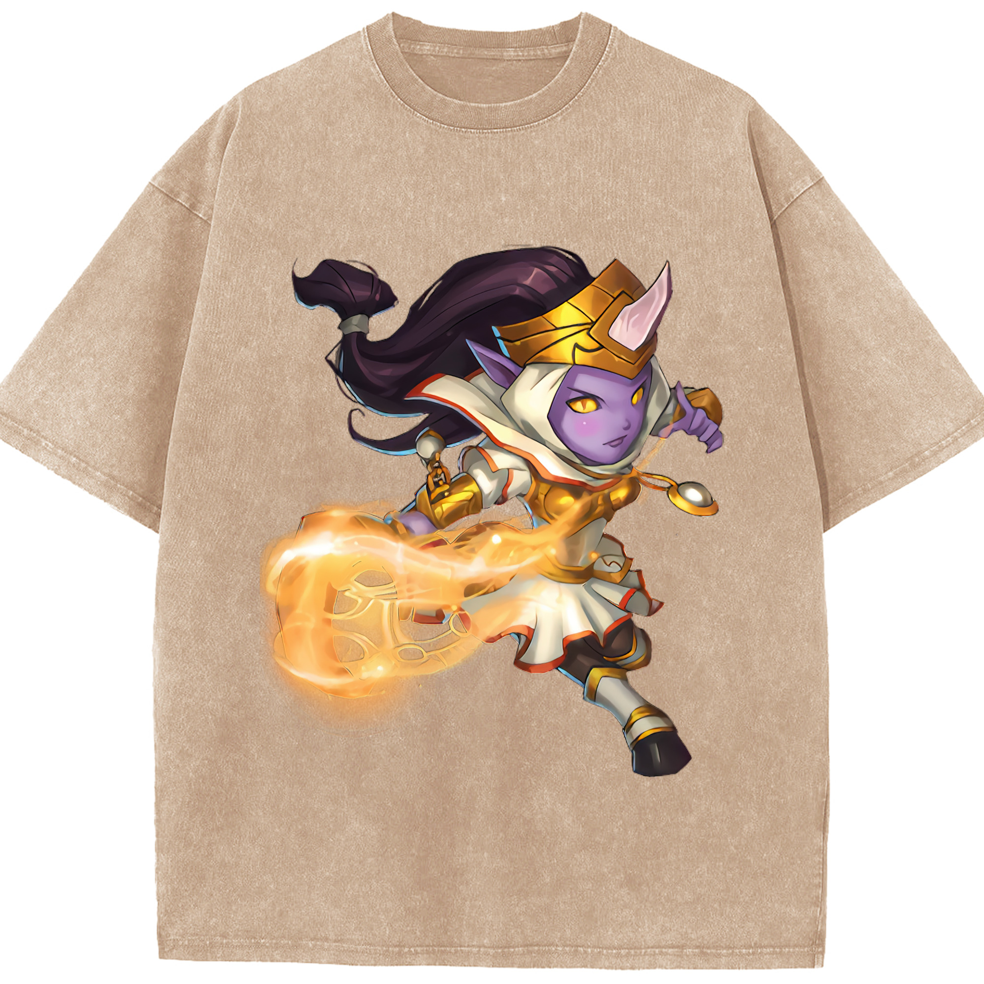 リーグ・オブ・レジェンド League of Legends LOL 綿100% ヴィンテージ風 半袖Tシャツ（フロントプリント）
