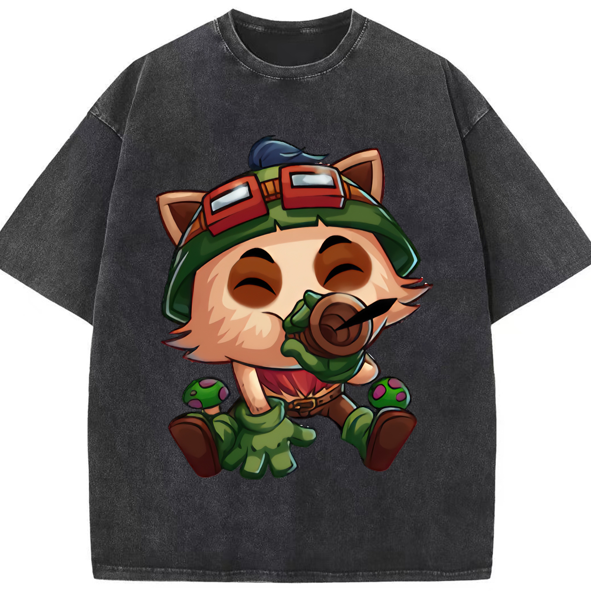 （画像用） リーグ・オブ・レジェンド League of Legends LOL 綿100% ヴィンテージ風 半袖Tシャツ（フロントプリント）