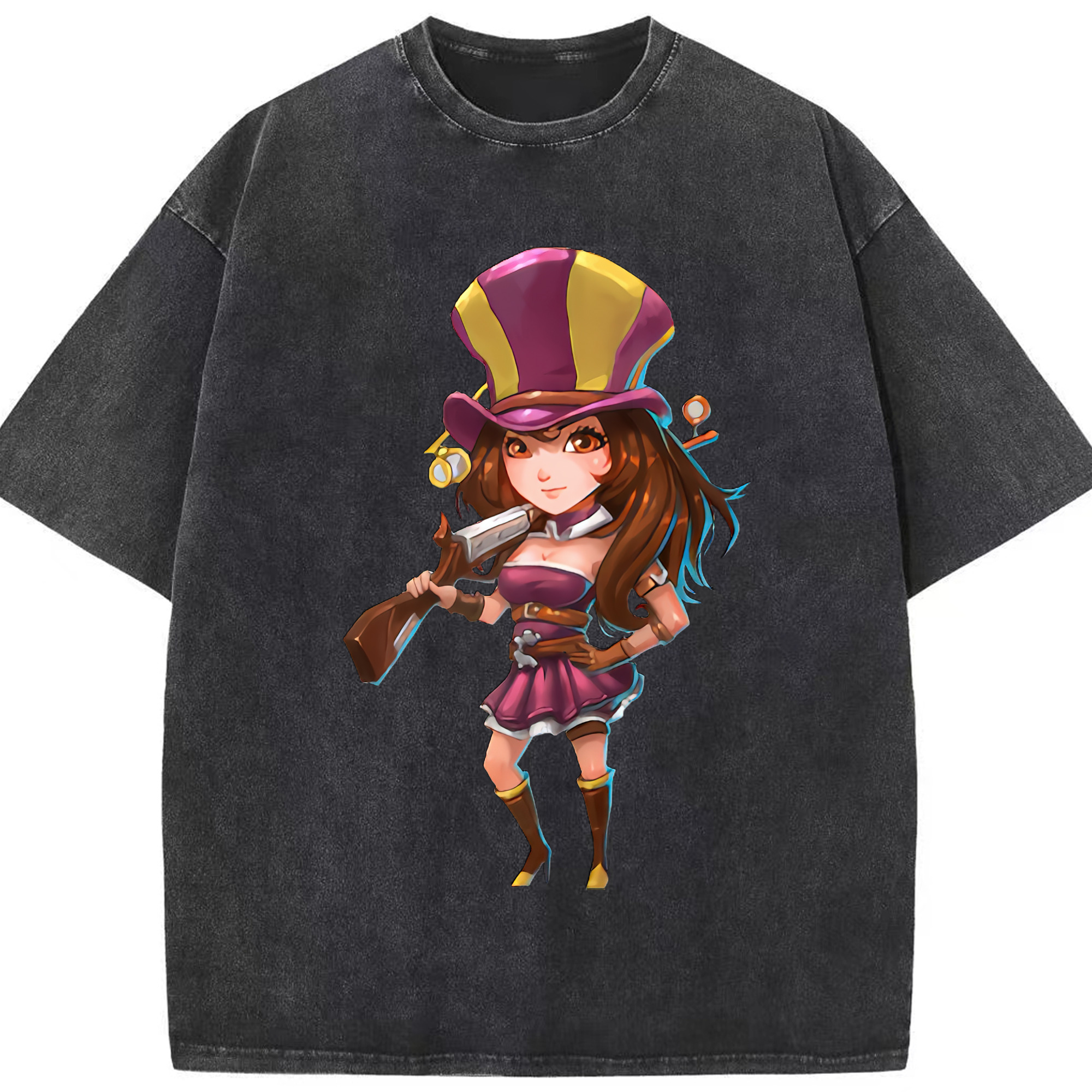 （画像用） リーグ・オブ・レジェンド League of Legends LOL 綿100% ヴィンテージ風 半袖Tシャツ（フロントプリント）