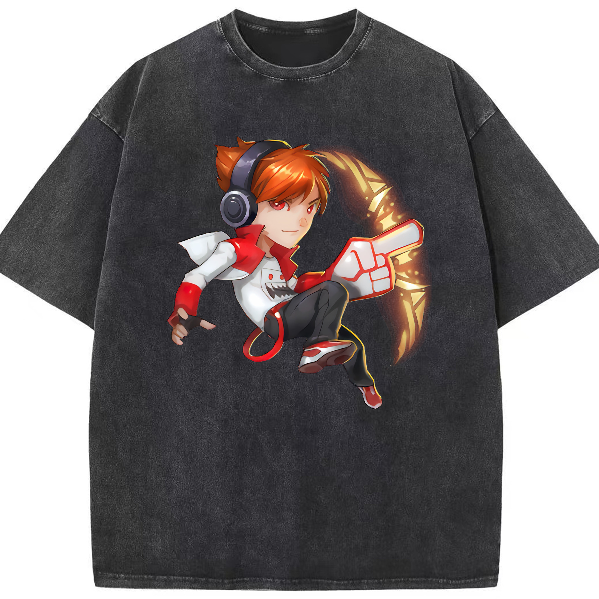 リーグ・オブ・レジェンド League of Legends LOL 綿100% ヴィンテージ風 半袖Tシャツ（フロントプリント）