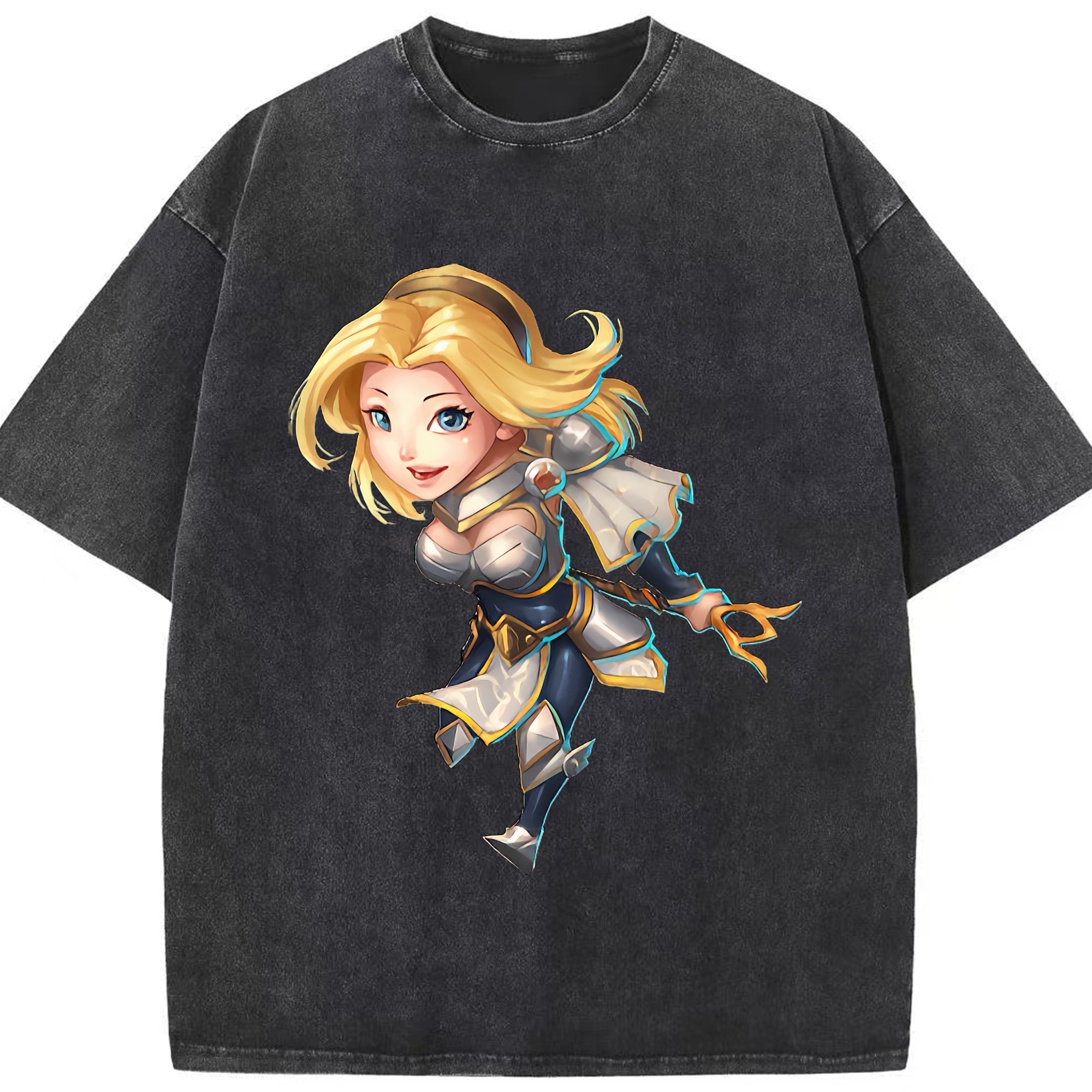 （画像用） リーグ・オブ・レジェンド League of Legends LOL 綿100% ヴィンテージ風 半袖Tシャツ（フロントプリント）