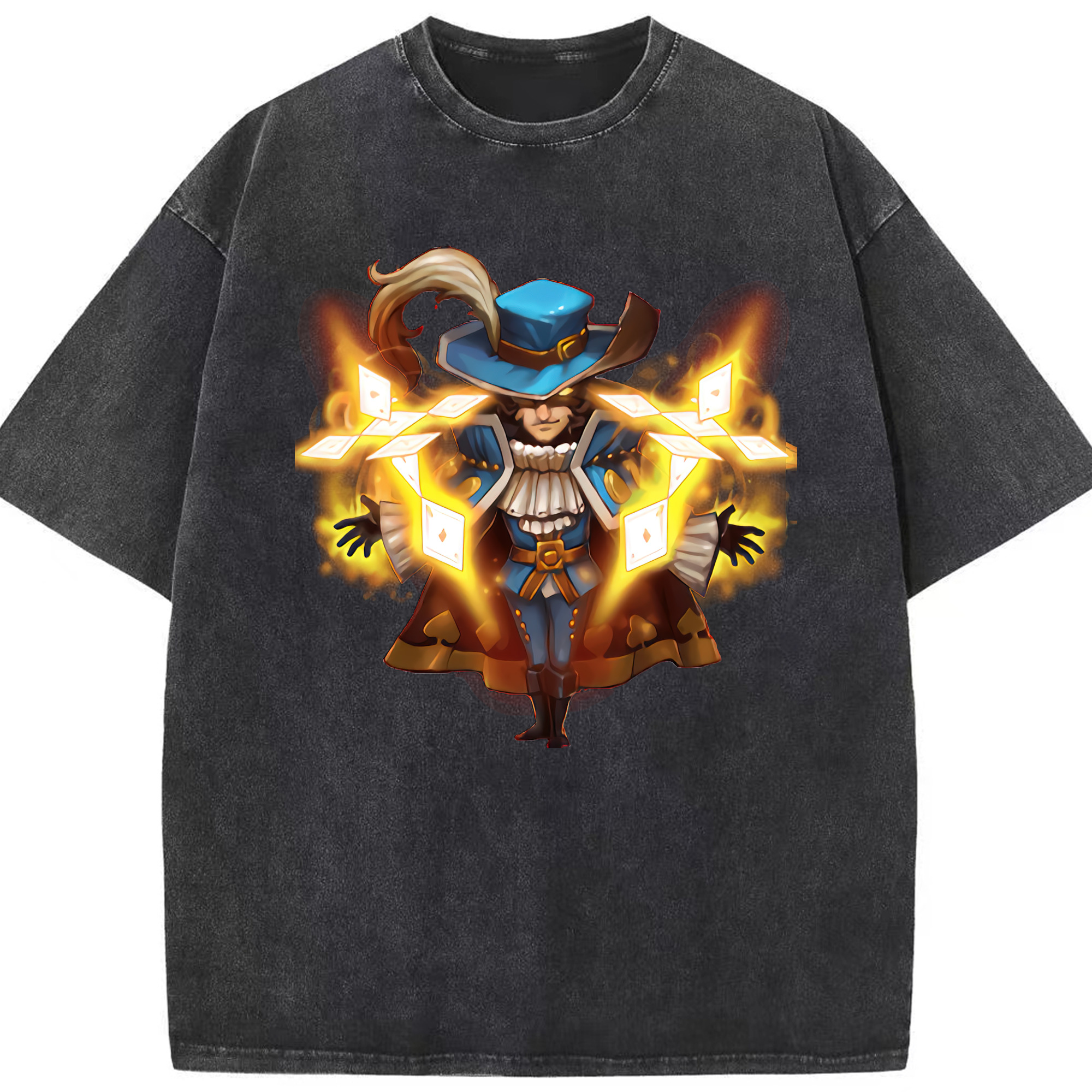 リーグ・オブ・レジェンド League of Legends LOL 綿100% ヴィンテージ風 半袖Tシャツ（フロントプリント）