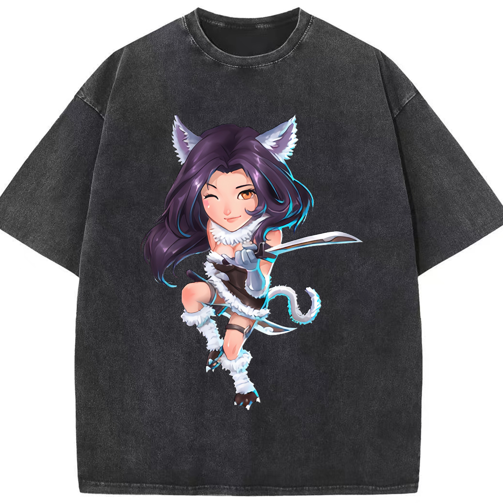 （画像用） リーグ・オブ・レジェンド League of Legends LOL 綿100% ヴィンテージ風 半袖Tシャツ（フロントプリント）