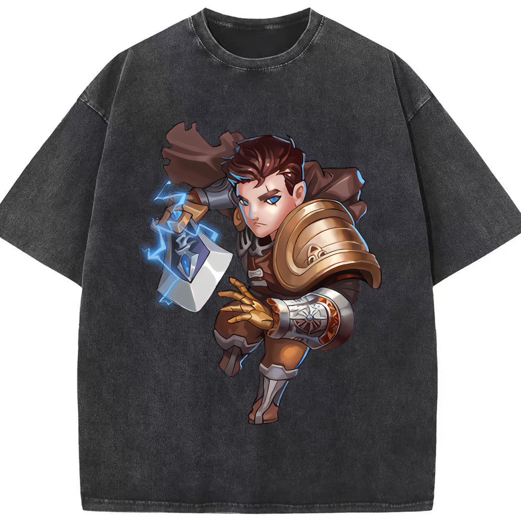 （画像用） リーグ・オブ・レジェンド League of Legends LOL 綿100% ヴィンテージ風 半袖Tシャツ（フロントプリント）