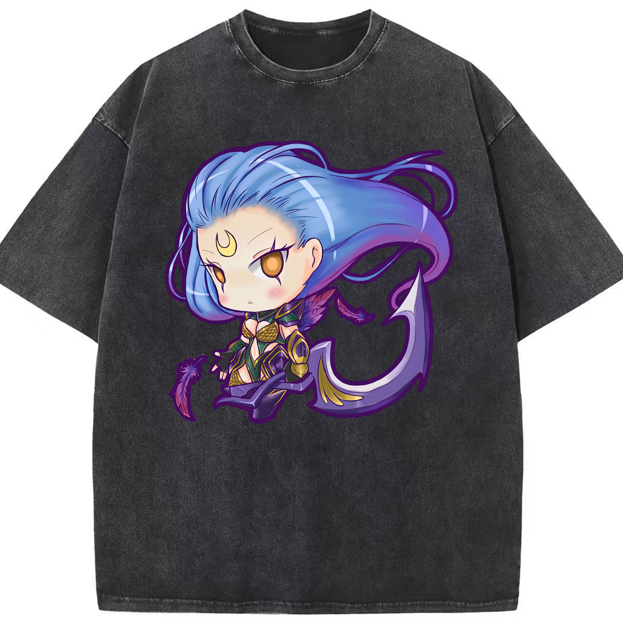 リーグ・オブ・レジェンド League of Legends LOL 綿100% ヴィンテージ風 半袖Tシャツ（フロントプリント）