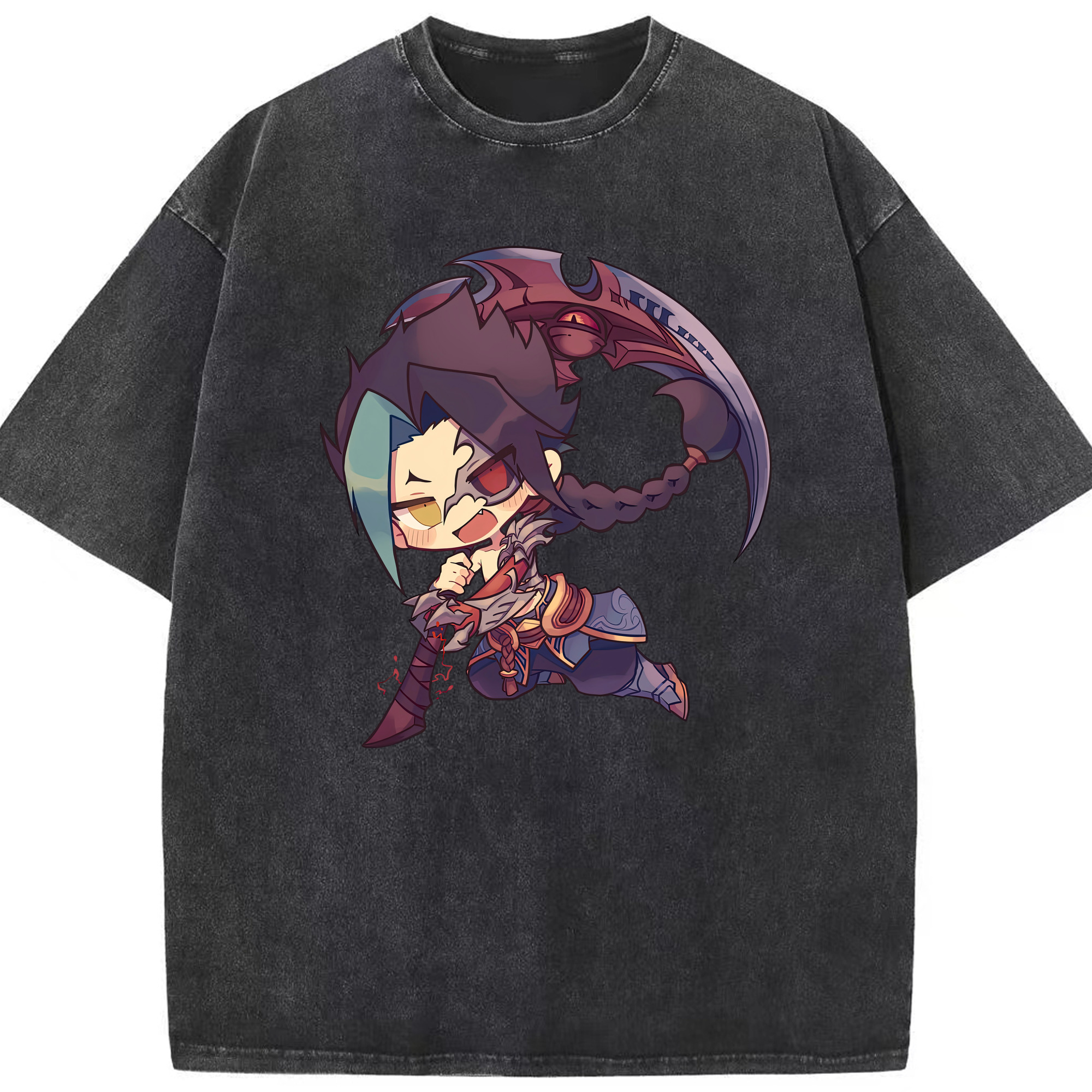 （画像用） リーグ・オブ・レジェンド League of Legends LOL 綿100% ヴィンテージ風 半袖Tシャツ（フロントプリント）