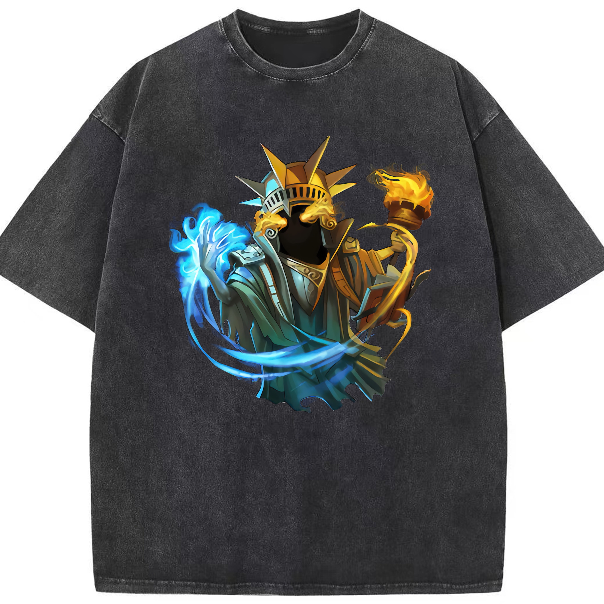 リーグ・オブ・レジェンド League of Legends LOL 綿100% ヴィンテージ風 半袖Tシャツ（フロントプリント）