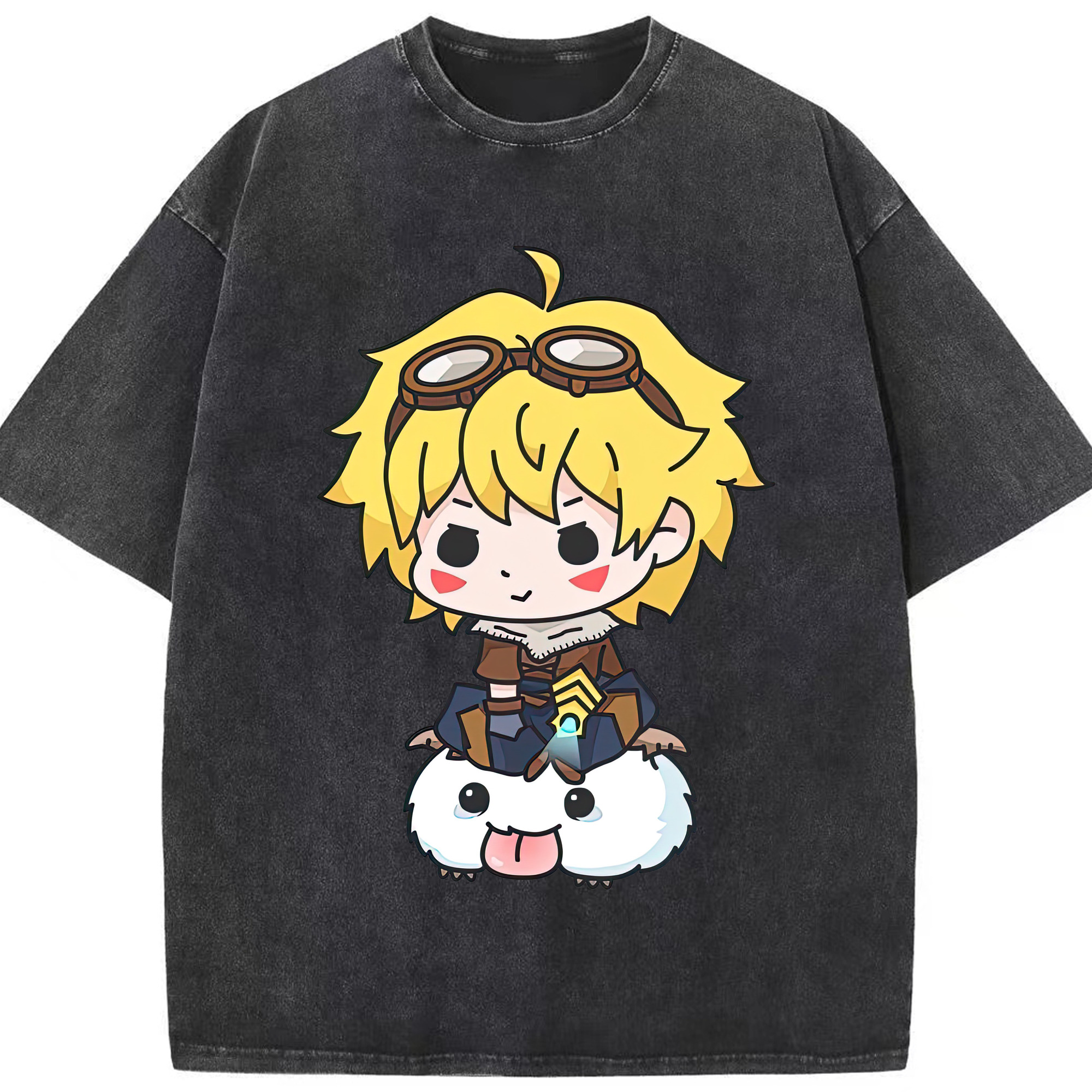 リーグ・オブ・レジェンド League of Legends LOL 綿100% ヴィンテージ風 半袖Tシャツ（フロントプリント）