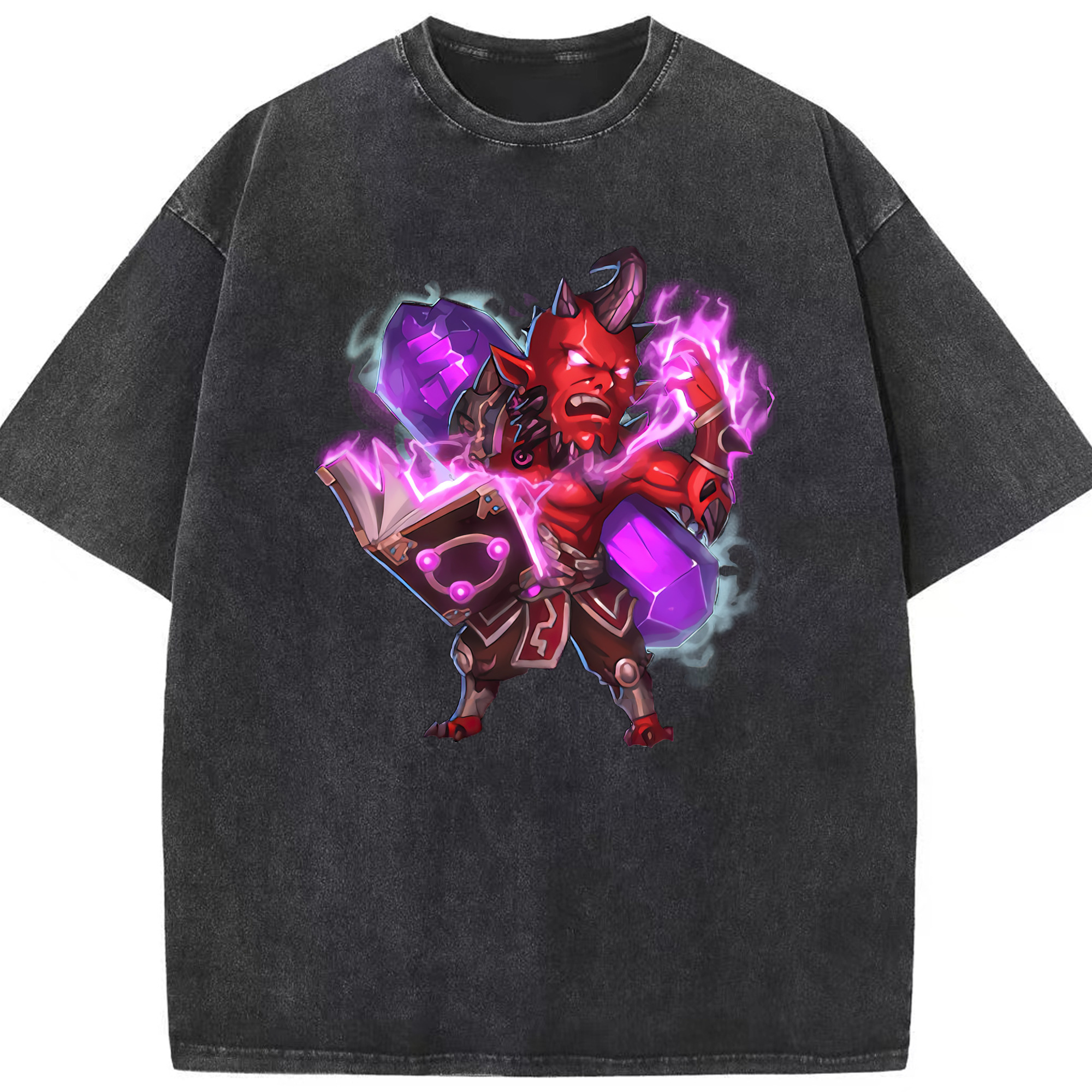 リーグ・オブ・レジェンド League of Legends LOL 綿100% ヴィンテージ風 半袖Tシャツ（フロントプリント）