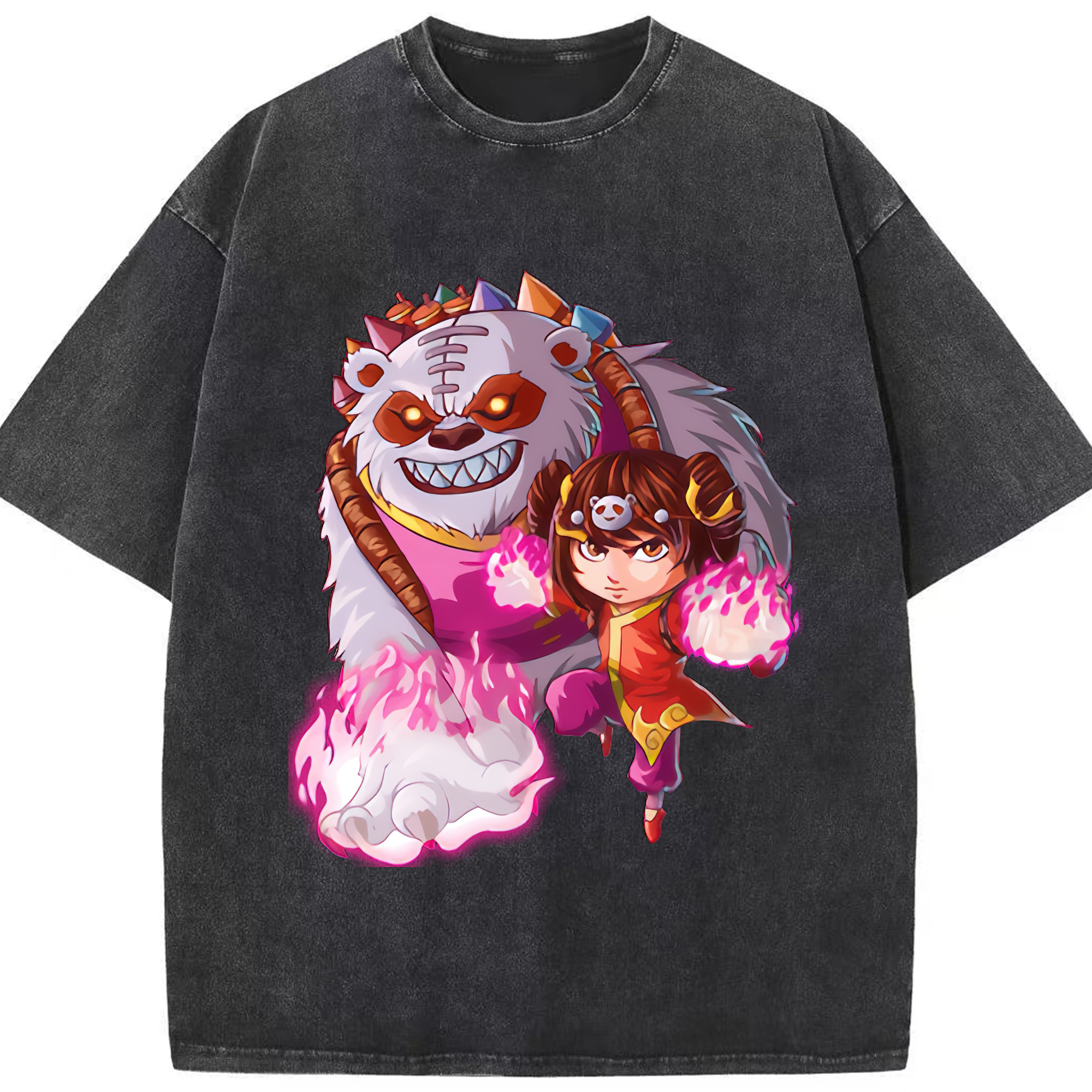 リーグ・オブ・レジェンド League of Legends LOL 綿100% ヴィンテージ風 半袖Tシャツ（フロントプリント）
