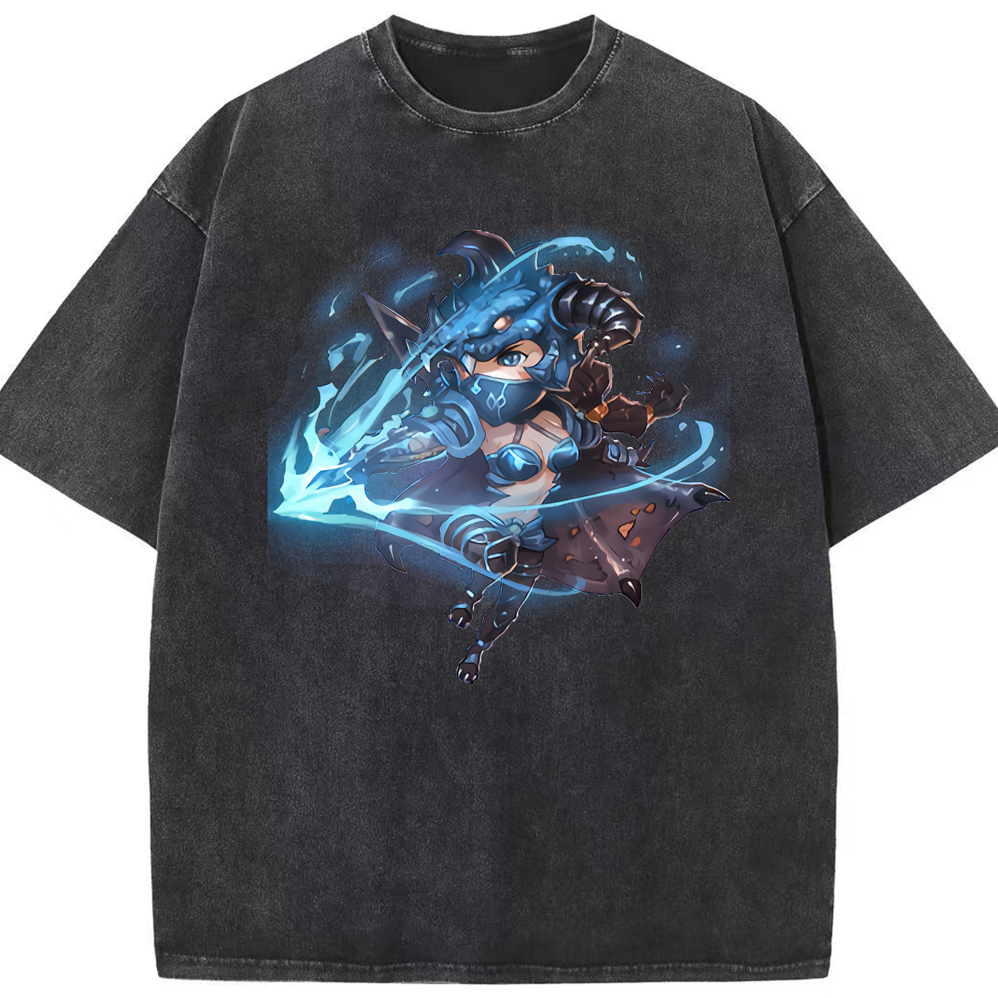 リーグ・オブ・レジェンド League of Legends LOL 綿100% ヴィンテージ風 半袖Tシャツ（フロントプリント）