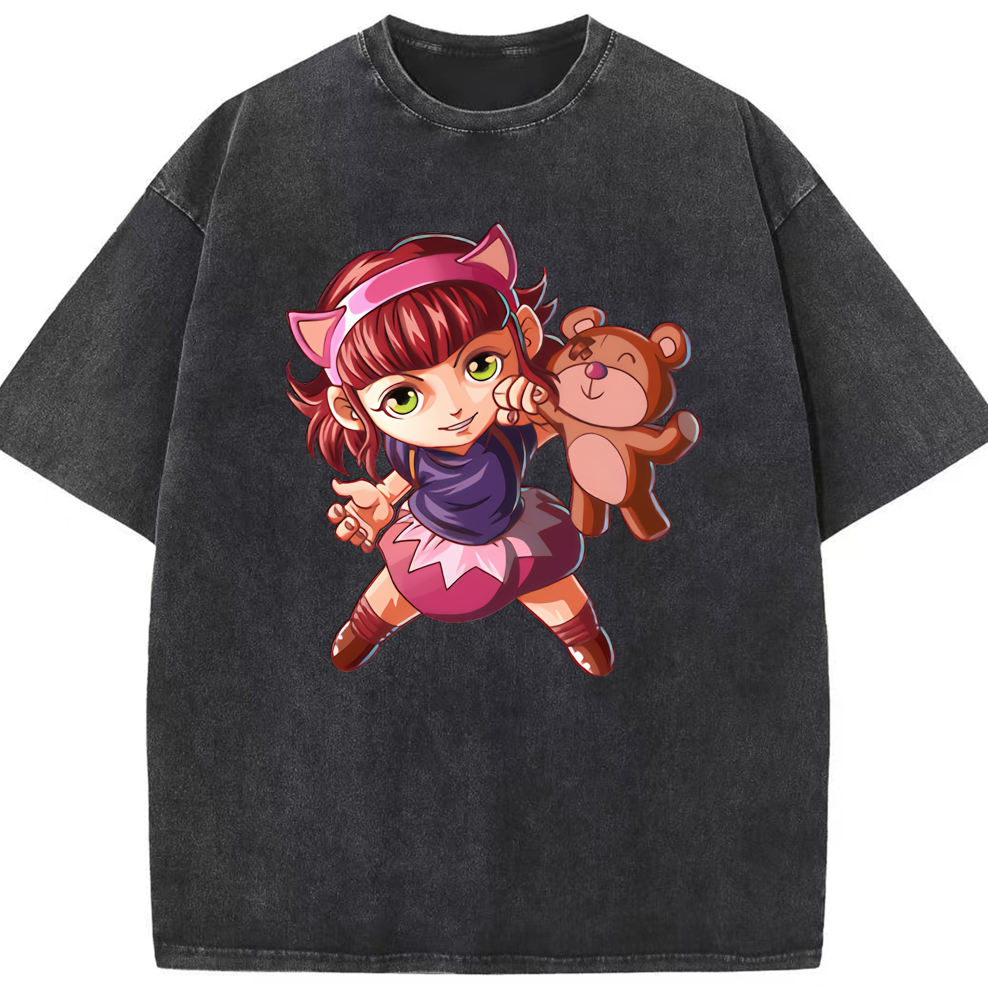 （画像用） リーグ・オブ・レジェンド League of Legends LOL 綿100% ヴィンテージ風 半袖Tシャツ（フロントプリント）