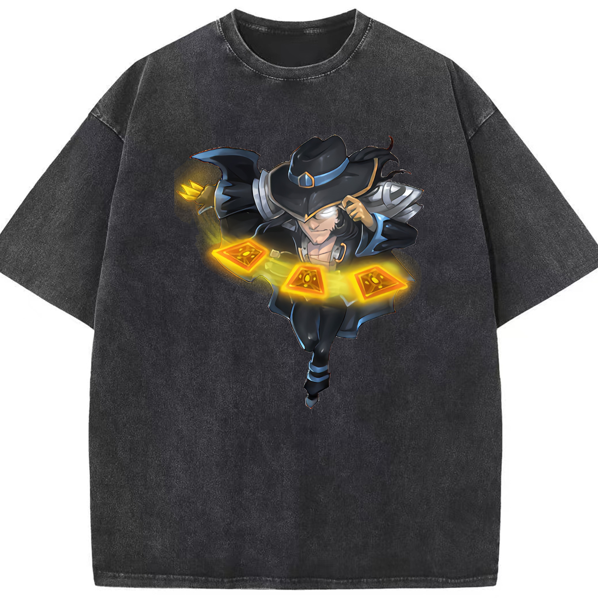 リーグ・オブ・レジェンド League of Legends LOL 綿100% ヴィンテージ風 半袖Tシャツ（フロントプリント）