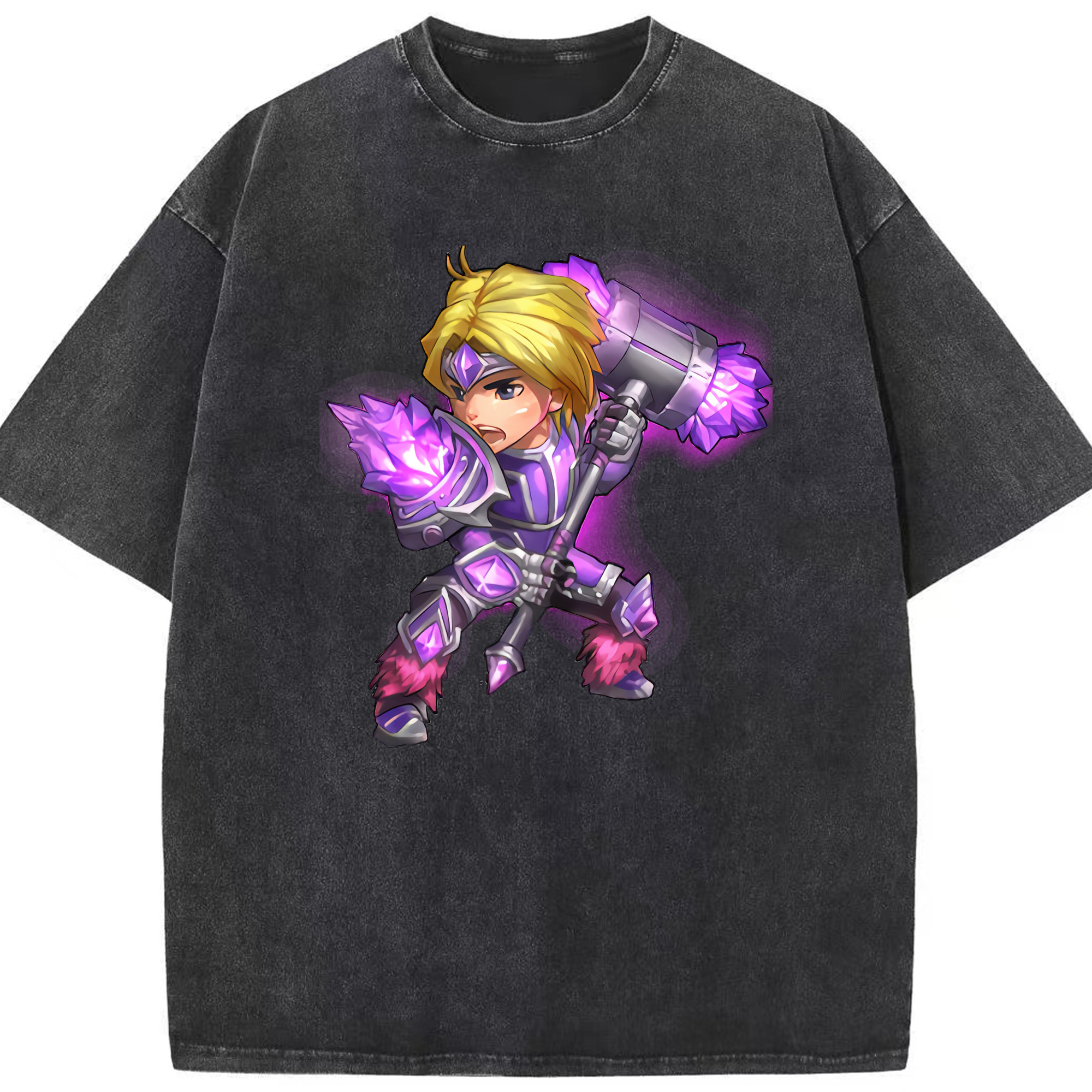 リーグ・オブ・レジェンド League of Legends LOL 綿100% ヴィンテージ風 半袖Tシャツ（フロントプリント）