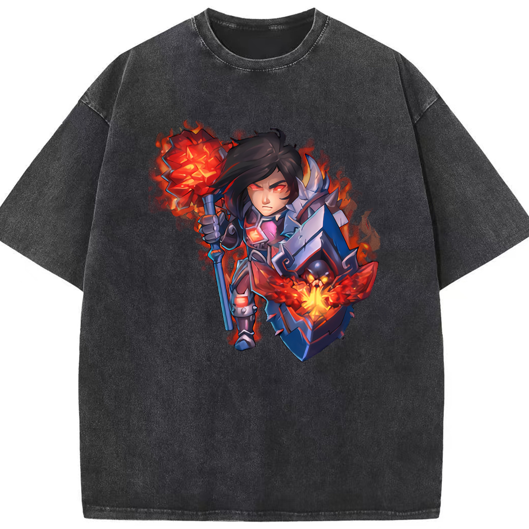 リーグ・オブ・レジェンド League of Legends LOL 綿100% ヴィンテージ風 半袖Tシャツ（フロントプリント）