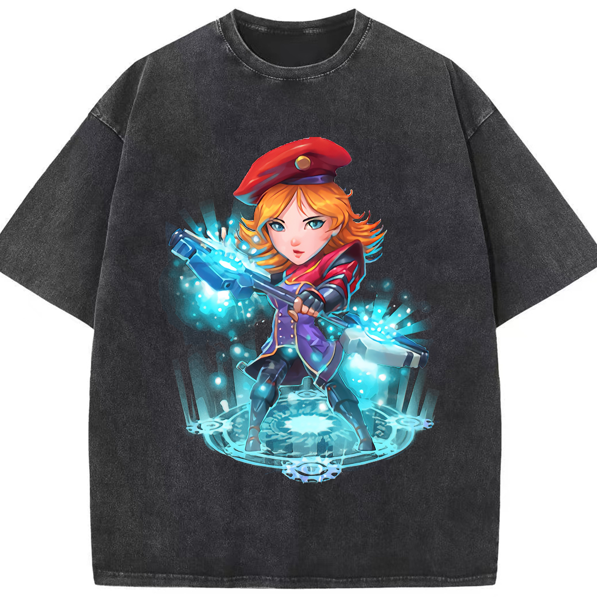 リーグ・オブ・レジェンド League of Legends LOL 綿100% ヴィンテージ風 半袖Tシャツ（フロントプリント）
