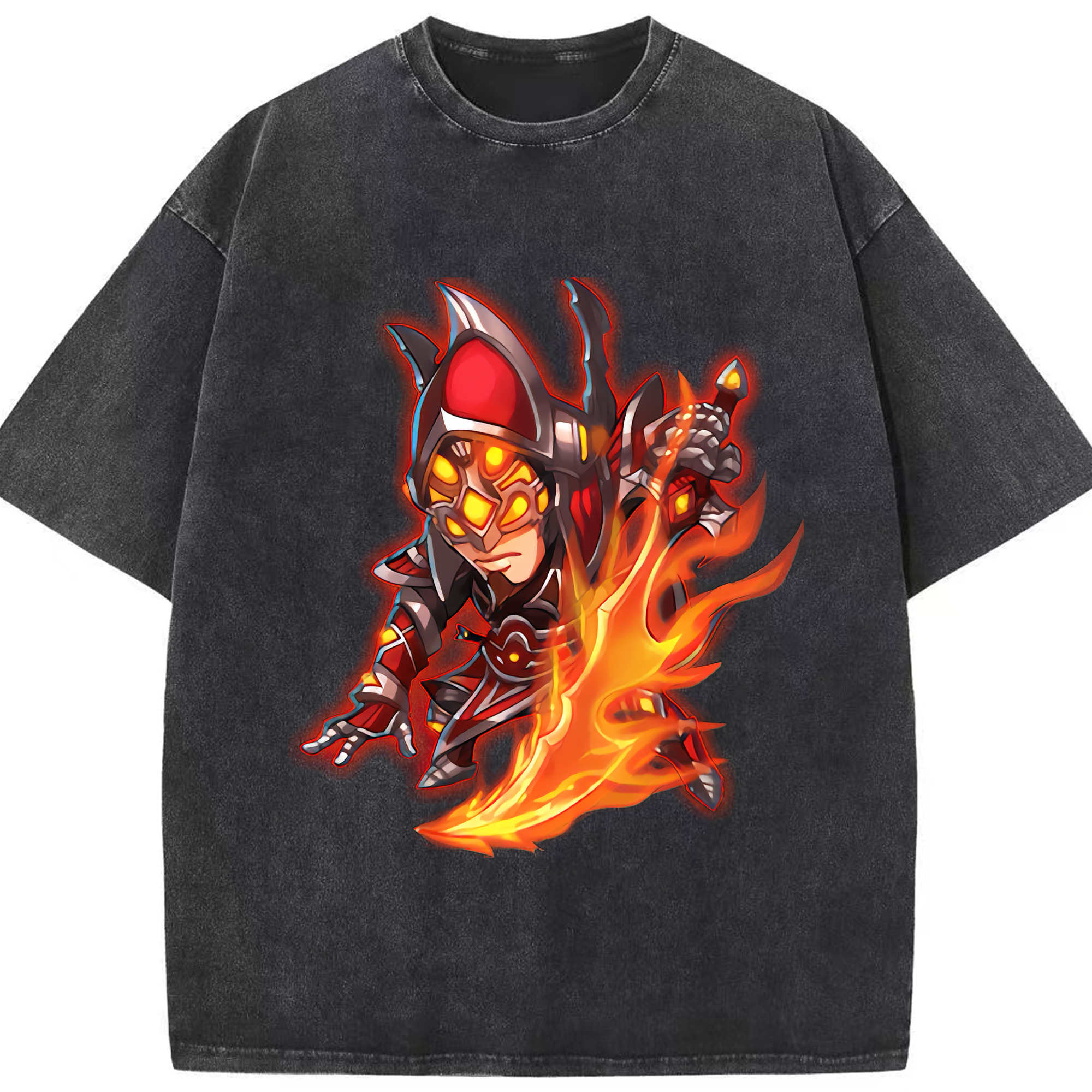 リーグ・オブ・レジェンド League of Legends LOL 綿100% ヴィンテージ風 半袖Tシャツ（フロントプリント）