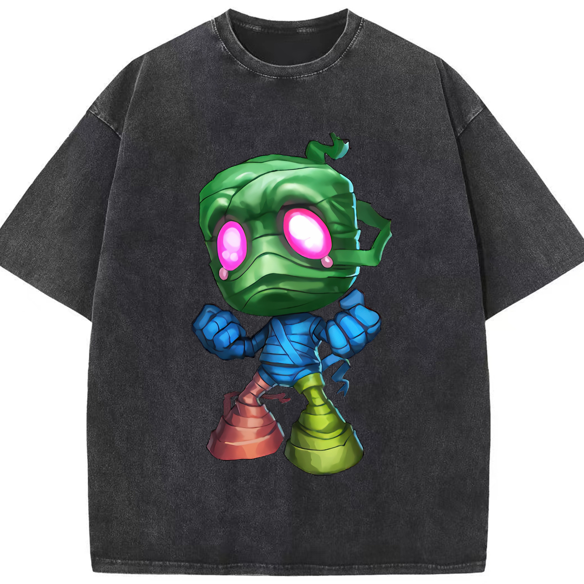 リーグ・オブ・レジェンド League of Legends LOL 綿100% ヴィンテージ風 半袖Tシャツ（フロントプリント）