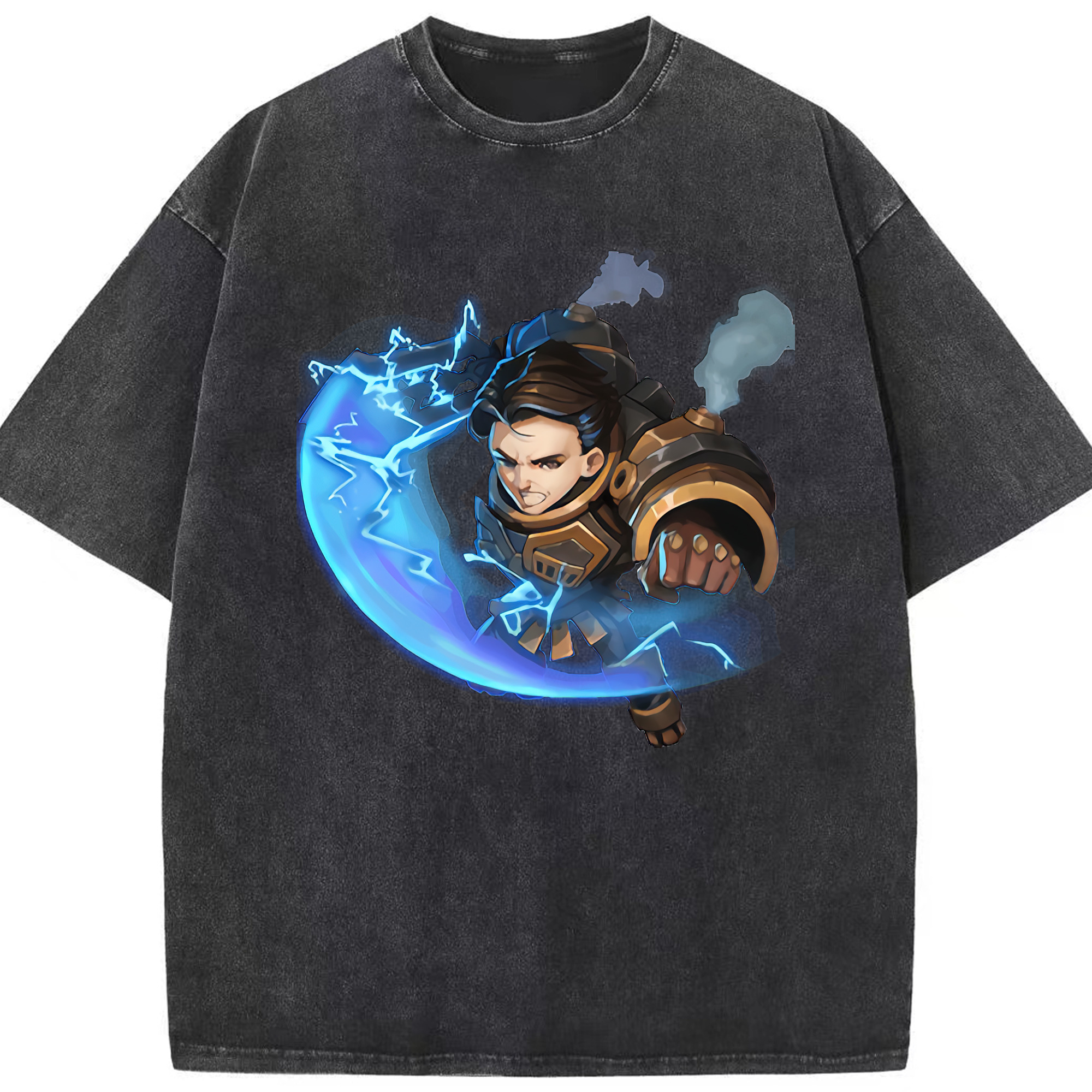 リーグ・オブ・レジェンド League of Legends LOL 綿100% ヴィンテージ風 半袖Tシャツ（フロントプリント）