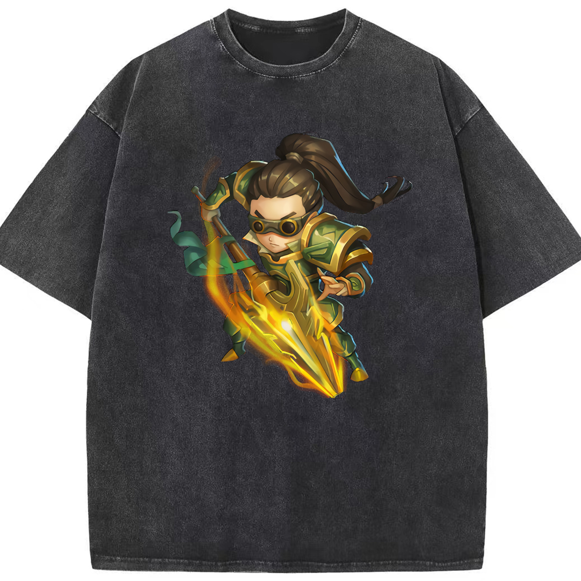 リーグ・オブ・レジェンド League of Legends LOL 綿100% ヴィンテージ風 半袖Tシャツ（フロントプリント）