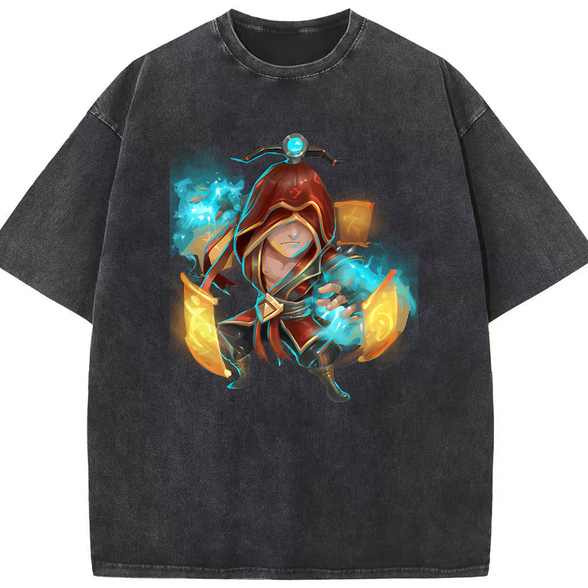 リーグ・オブ・レジェンド League of Legends LOL 綿100% ヴィンテージ風 半袖Tシャツ（フロントプリント）