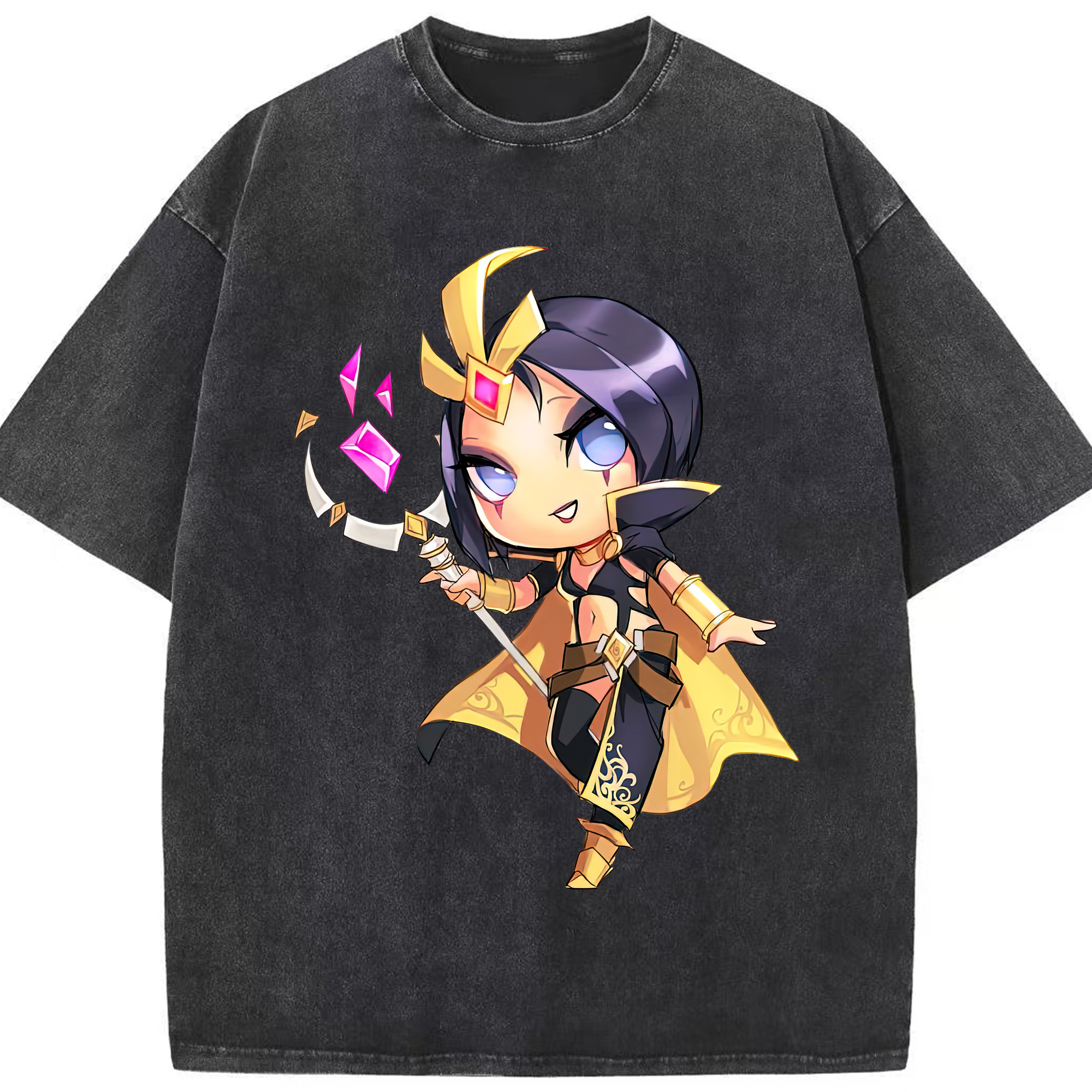 リーグ・オブ・レジェンド League of Legends LOL 綿100% ヴィンテージ風 半袖Tシャツ（フロントプリント）
