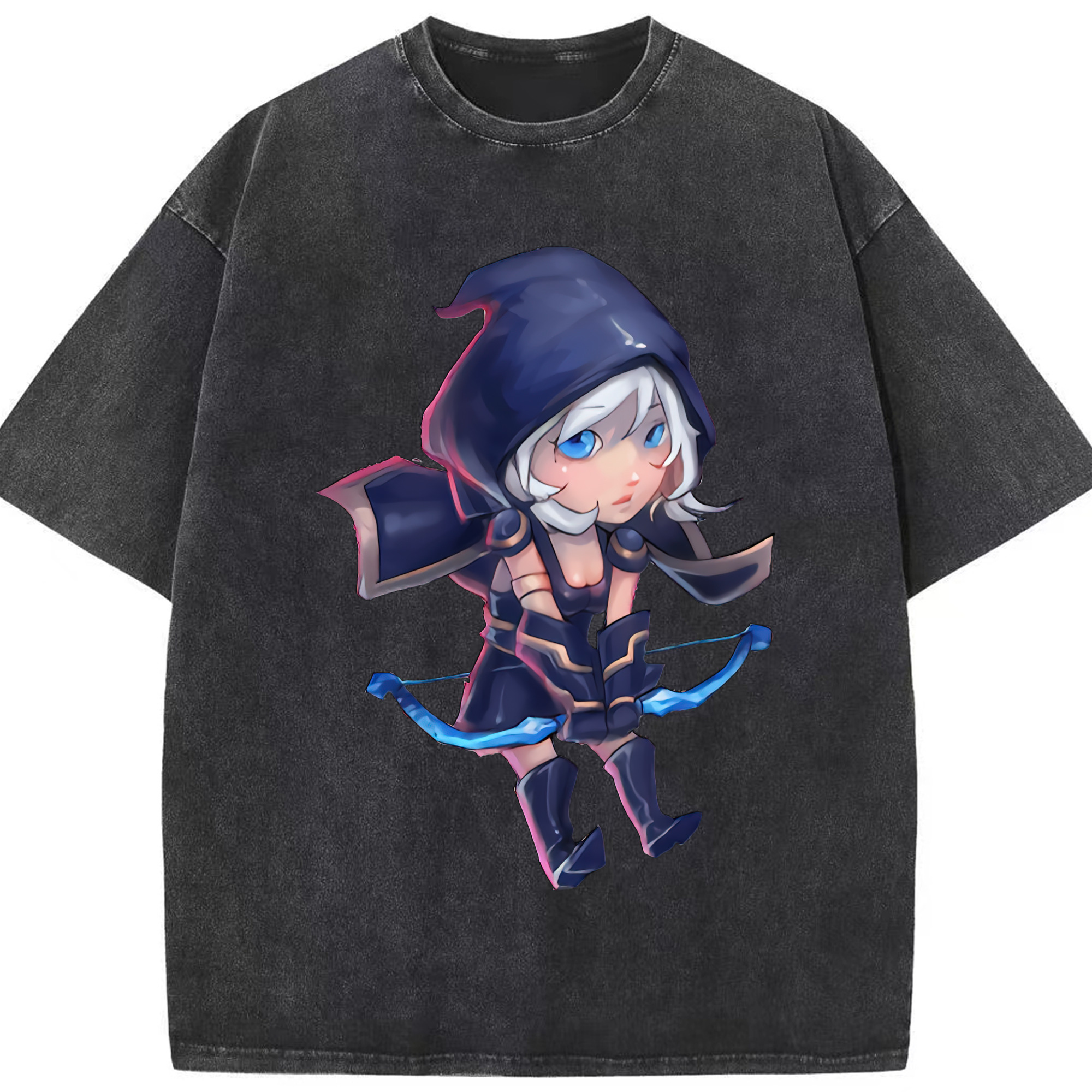 （画像用） リーグ・オブ・レジェンド League of Legends LOL 綿100% ヴィンテージ風 半袖Tシャツ（フロントプリント）