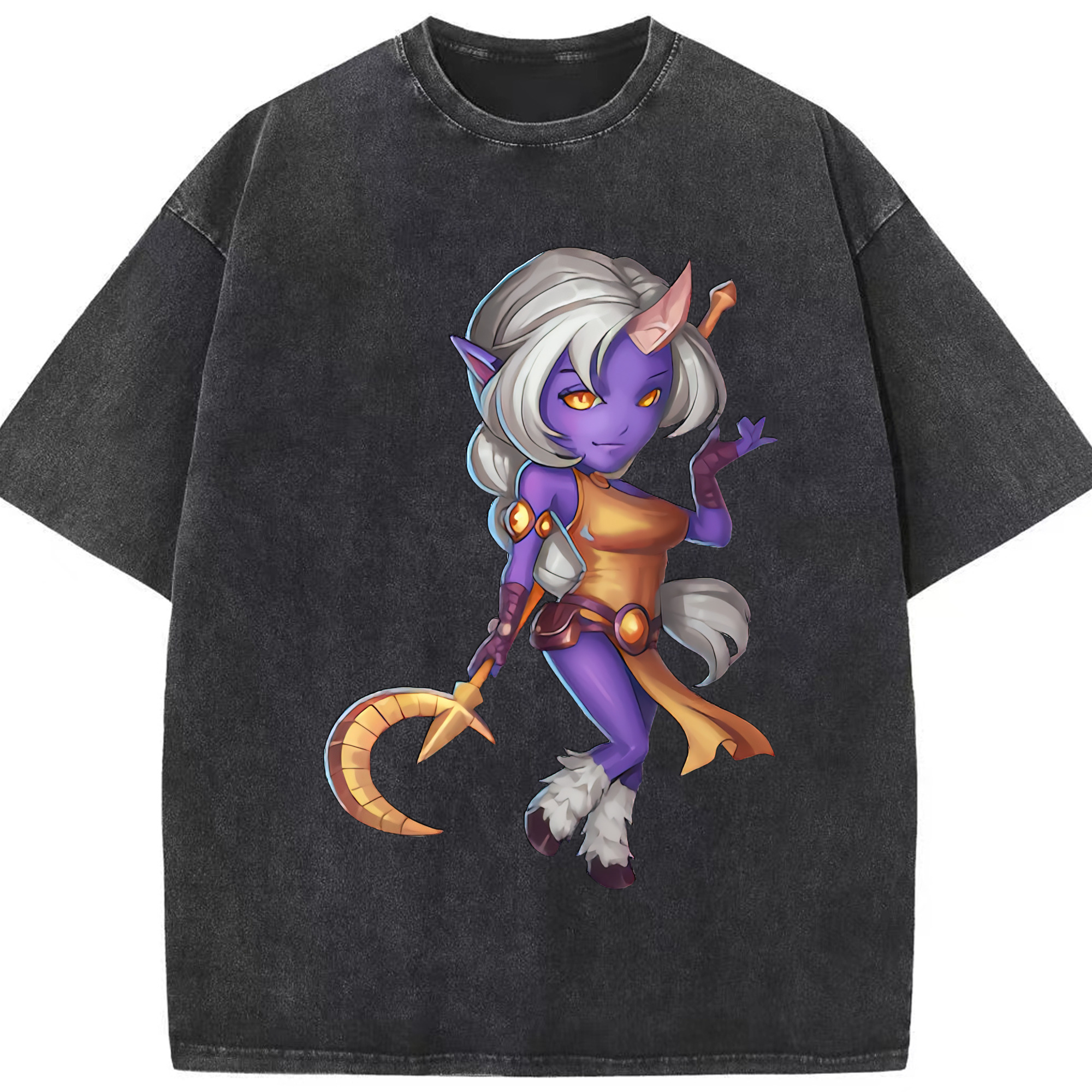 （画像用） リーグ・オブ・レジェンド League of Legends LOL 綿100% ヴィンテージ風 半袖Tシャツ（フロントプリント）