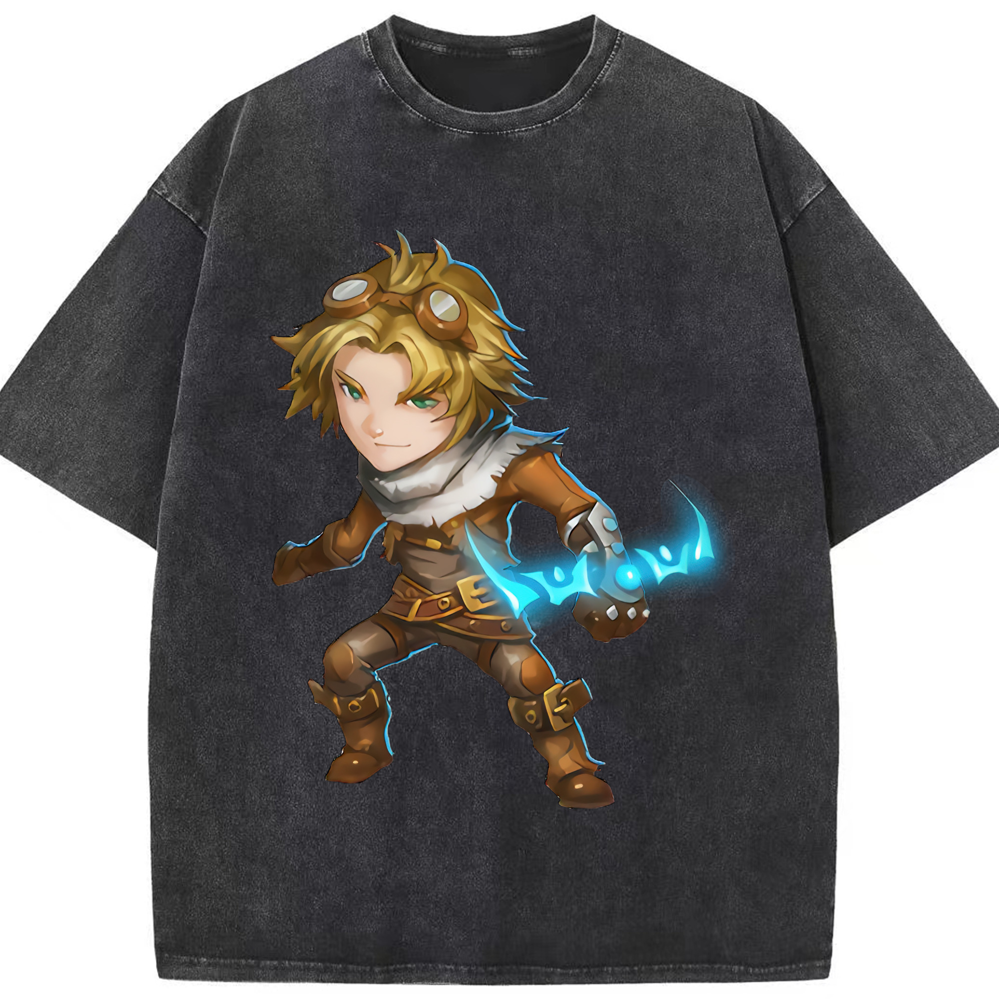 （画像用） リーグ・オブ・レジェンド League of Legends LOL 綿100% ヴィンテージ風 半袖Tシャツ（フロントプリント）