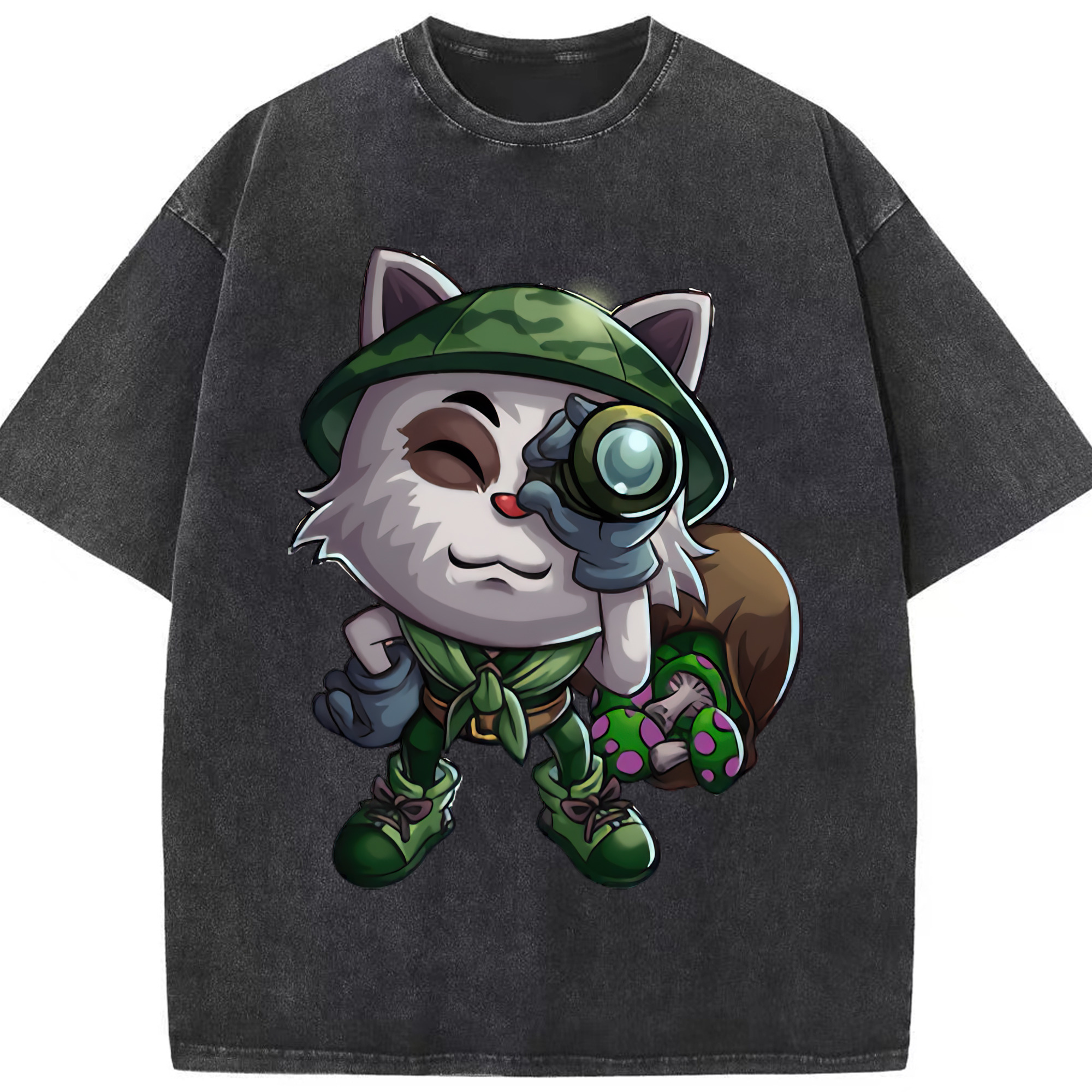 リーグ・オブ・レジェンド League of Legends LOL 綿100% ヴィンテージ風 半袖Tシャツ（フロントプリント）