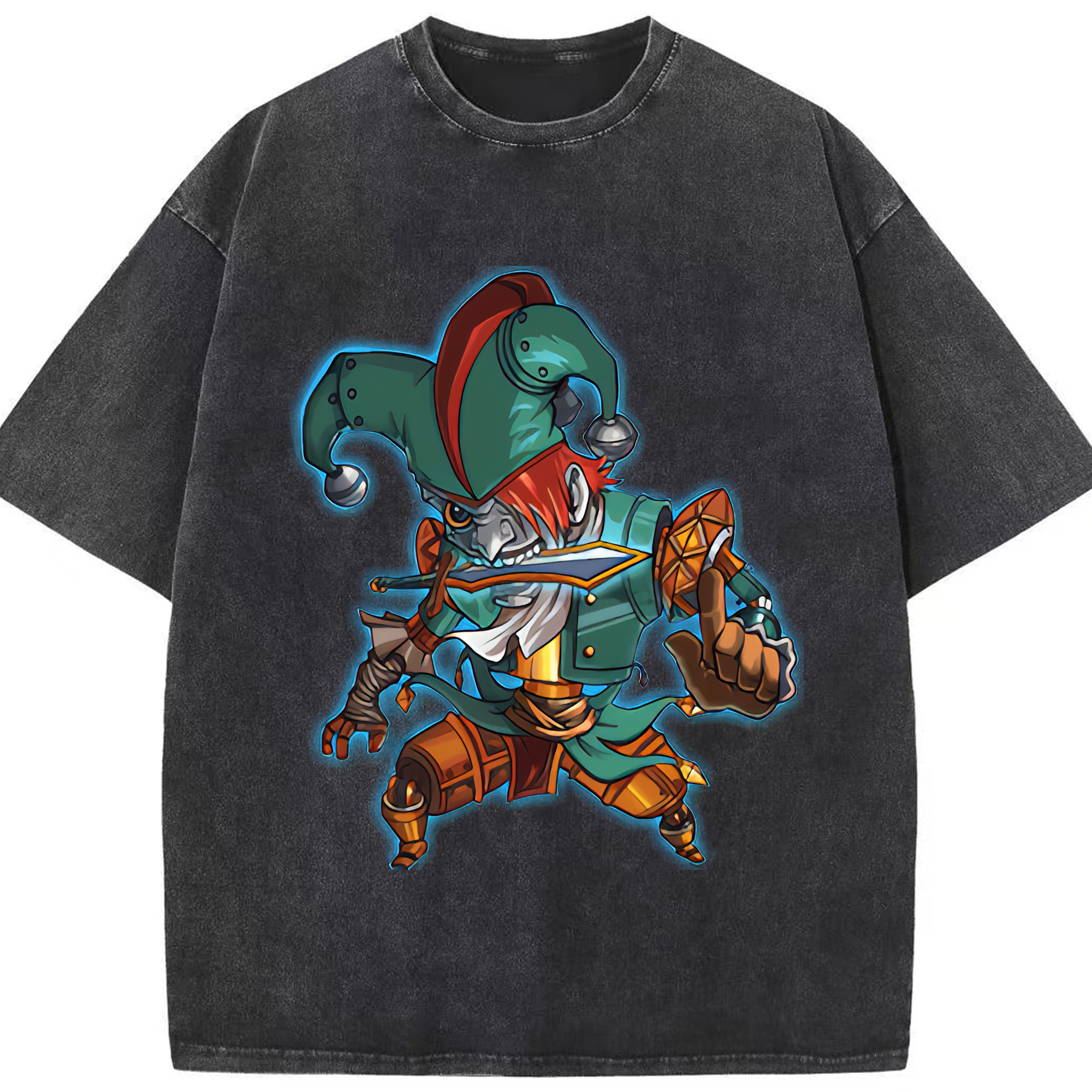 リーグ・オブ・レジェンド League of Legends LOL 綿100% ヴィンテージ風 半袖Tシャツ（フロントプリント）