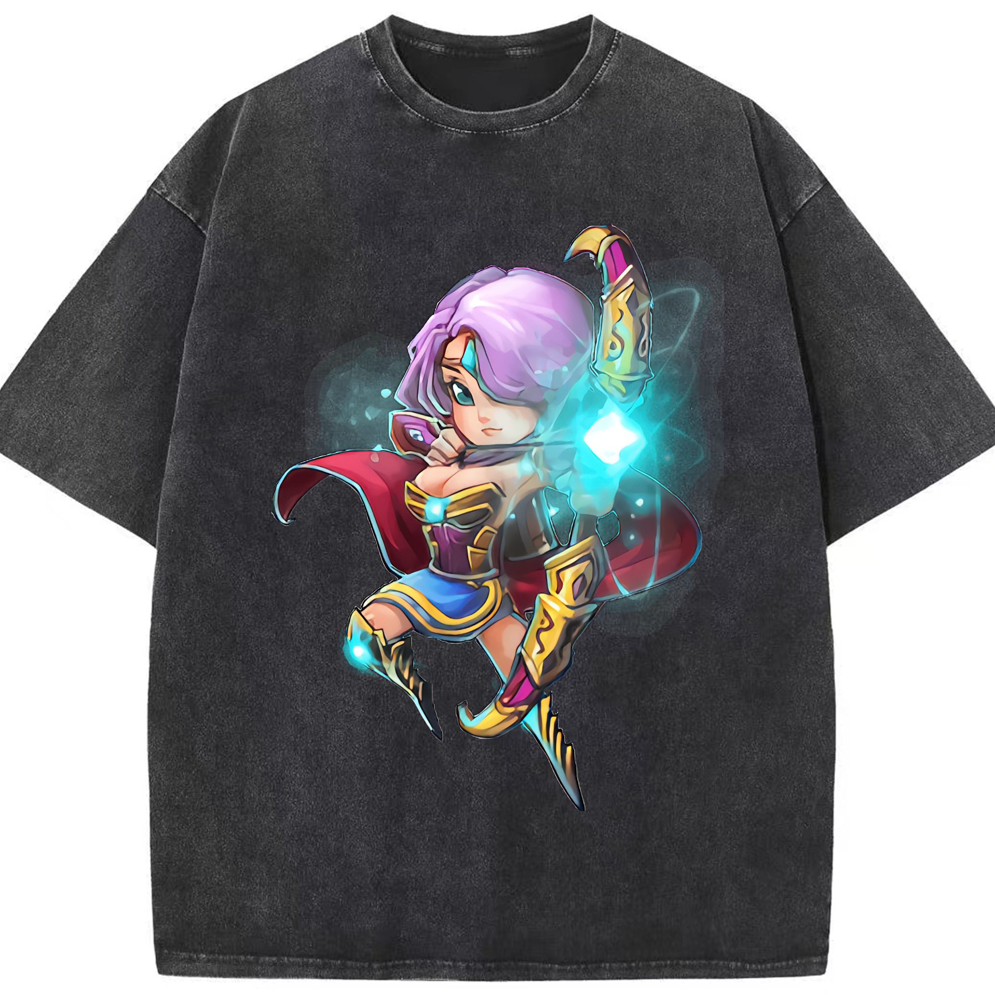 リーグ・オブ・レジェンド League of Legends LOL 綿100% ヴィンテージ風 半袖Tシャツ（フロントプリント）