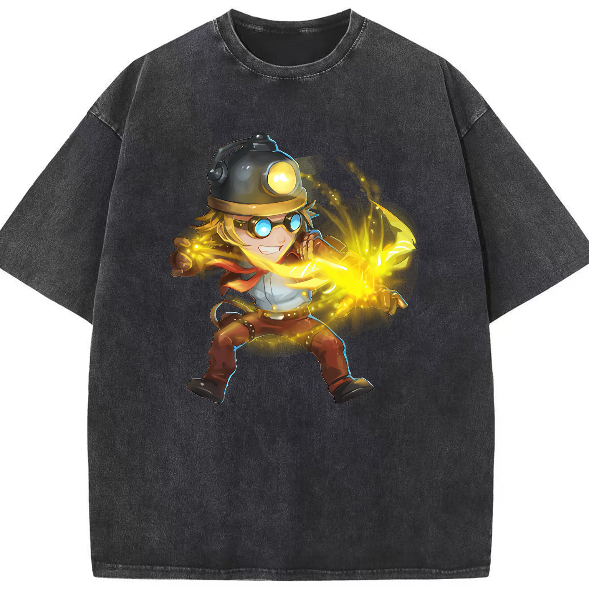 リーグ・オブ・レジェンド League of Legends LOL 綿100% ヴィンテージ風 半袖Tシャツ（フロントプリント）