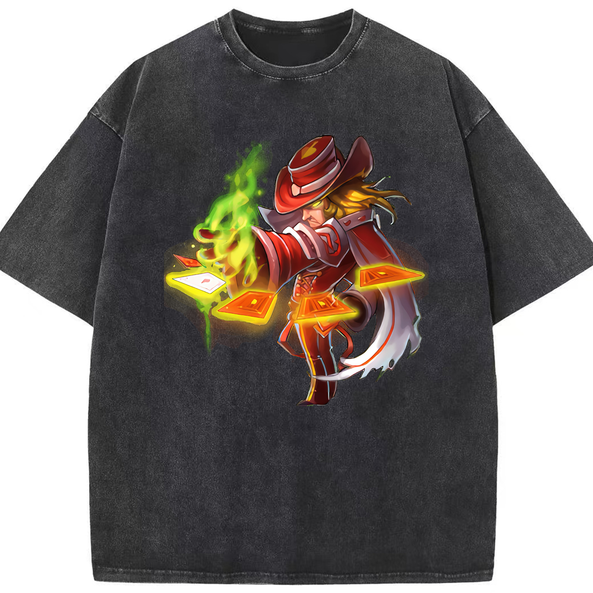 リーグ・オブ・レジェンド League of Legends LOL 綿100% ヴィンテージ風 半袖Tシャツ（フロントプリント）
