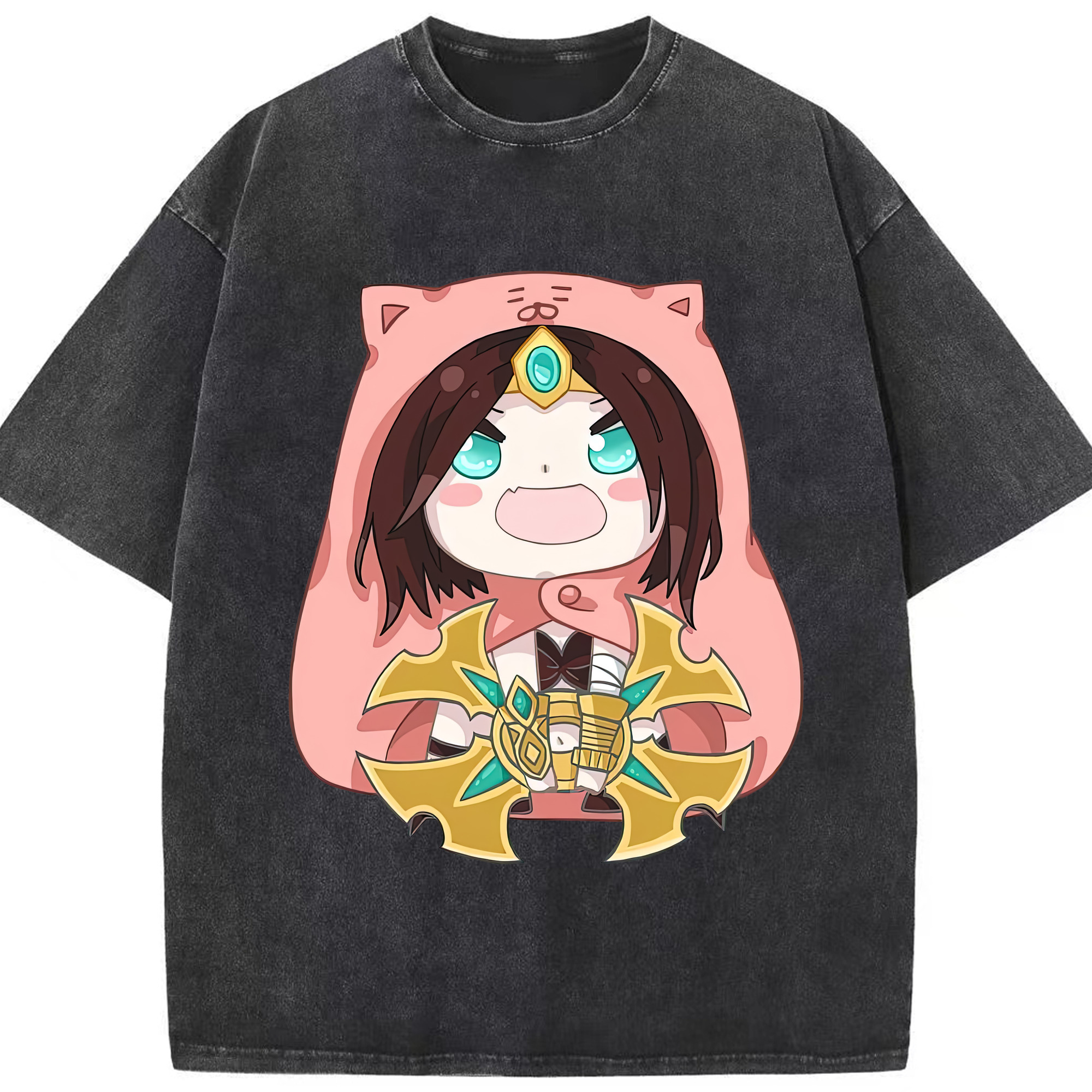 リーグ・オブ・レジェンド League of Legends LOL 綿100% ヴィンテージ風 半袖Tシャツ（フロントプリント）