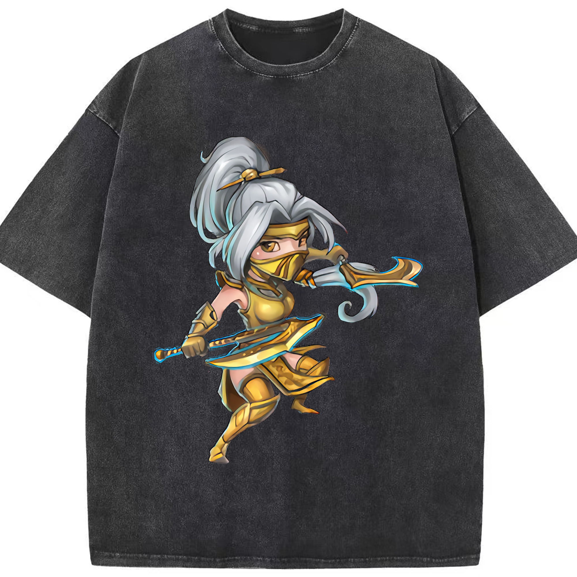 リーグ・オブ・レジェンド League of Legends LOL 綿100% ヴィンテージ風 半袖Tシャツ（フロントプリント）