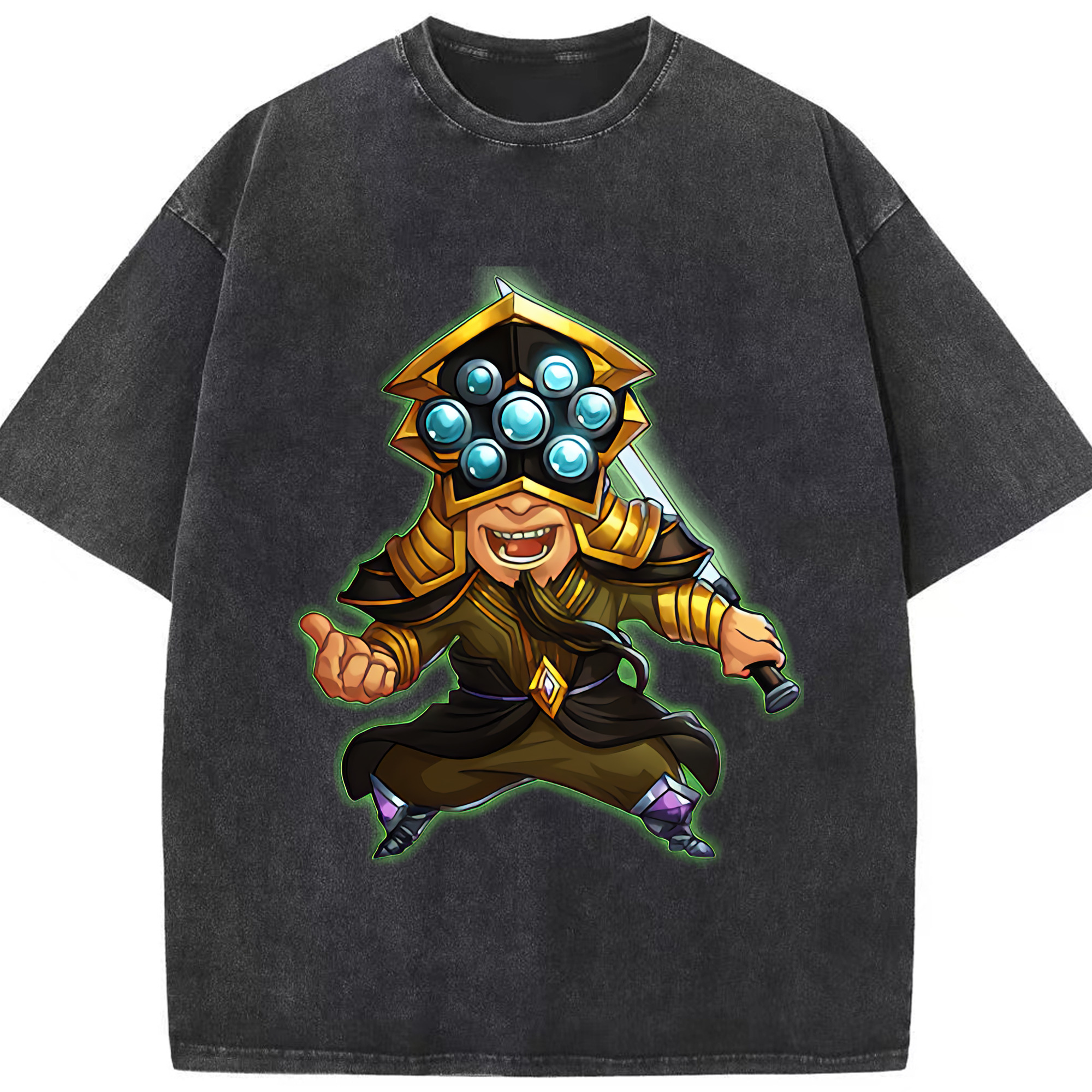 リーグ・オブ・レジェンド League of Legends LOL 綿100% ヴィンテージ風 半袖Tシャツ（フロントプリント）